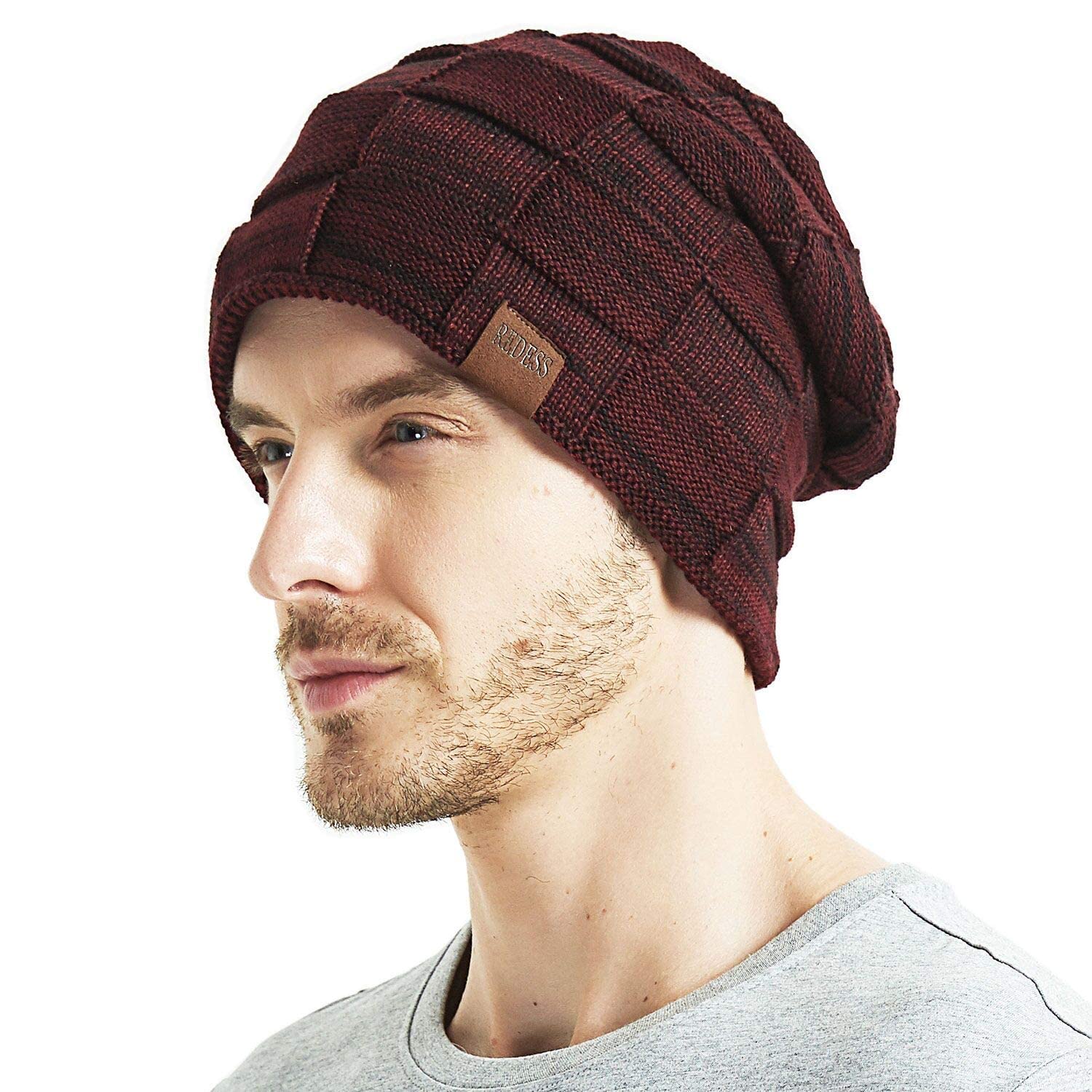 REDESS Cappello a Berretto per Uomini e Donne Cappelli Caldi Invernali in Maglia Slouchy Cappello a Cranio Spesso