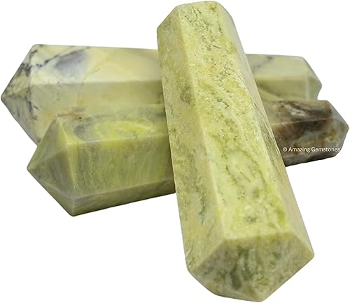 Miniatura 6 de Serpentine Crystal Points - Cristales curativos y piedras a granel, paquete de 3 puntas curativas de doble terminación, cristales a granel para