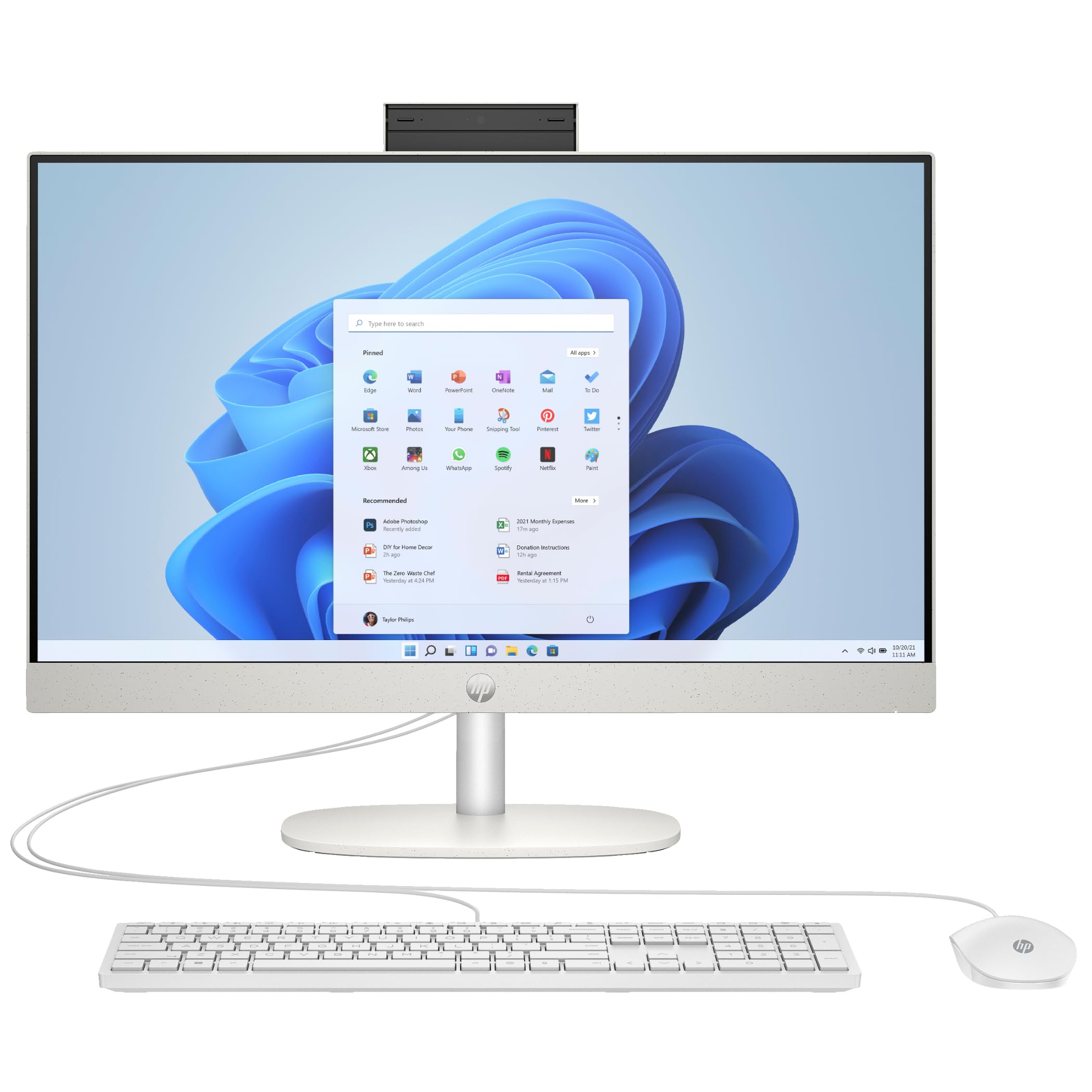 HP 24-cr0009ng AMD Ryzen? 3 7320U 60,5 cm (23.8") 1920 x 1080 Pixel All-in-One-PC 8 GB LPDDR5-SDRAM 512 GB SSD Windows 11 Home Wi-Fi 6 (802.11ax) Wei? (A04VWEA#ABD)