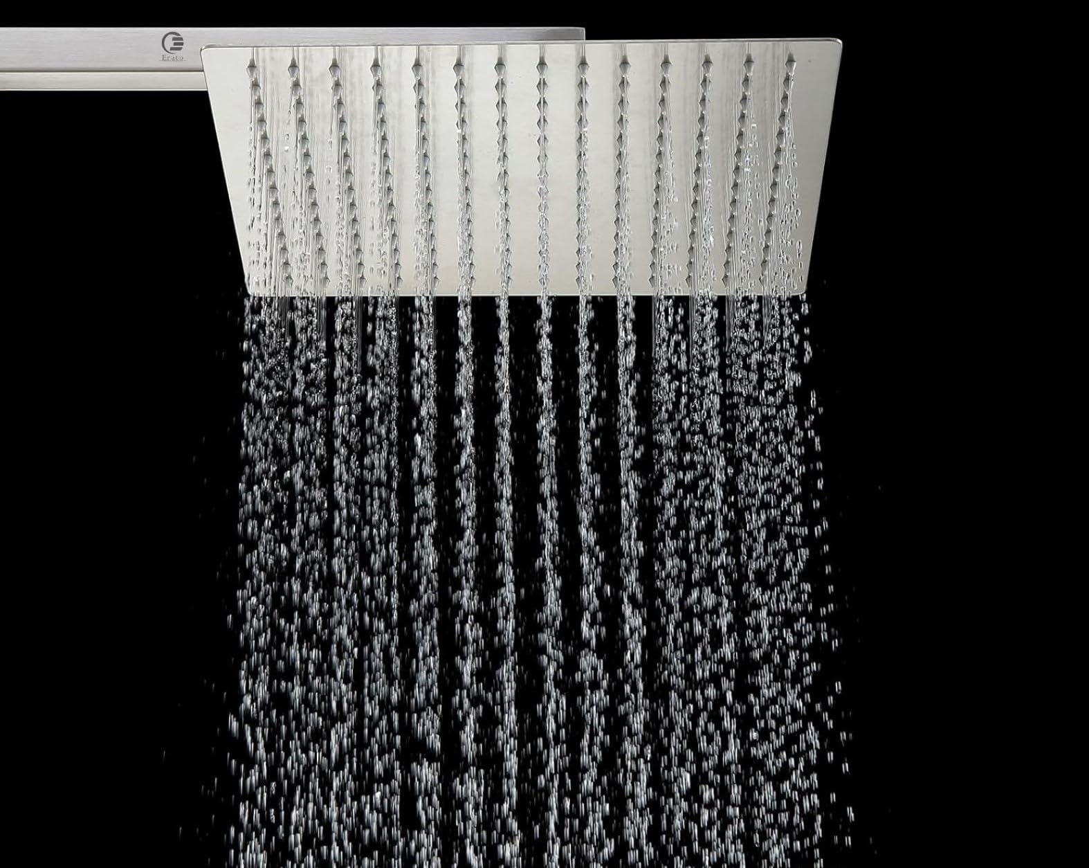 ERATO Shower Head With Arm High Pressure Square Shower Head Stainless Steel Rain Shower Head With Arm (6x6 Shower With 12 Inch Arm, Ultra Slim)