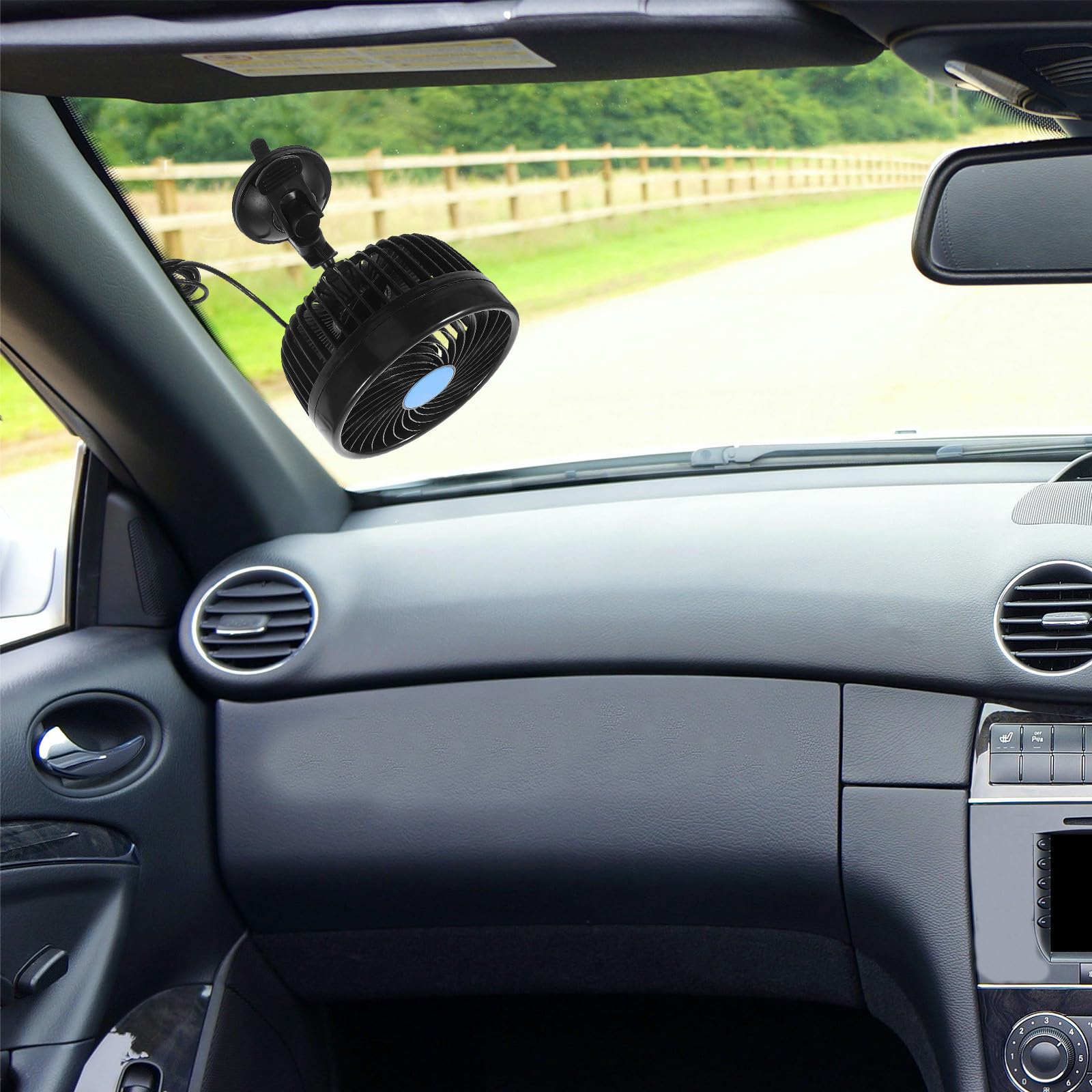 Zerodeko Ventilador de Coche Ventosa de 6 Pulgadas, 12v, Abs
