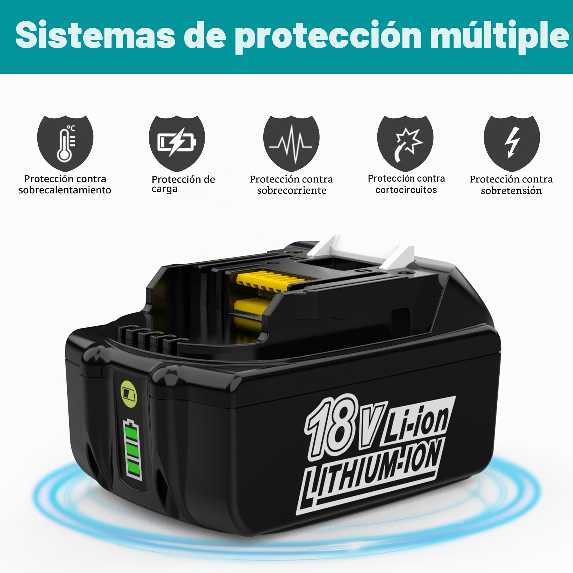 Energup 18V 5,0Ah Batería de Repuesto para Makita Batería 18V BL1850 BL1860 BL1840 BL1830 BL1820 BL1815 BL1820B LXT400 con indicador LED