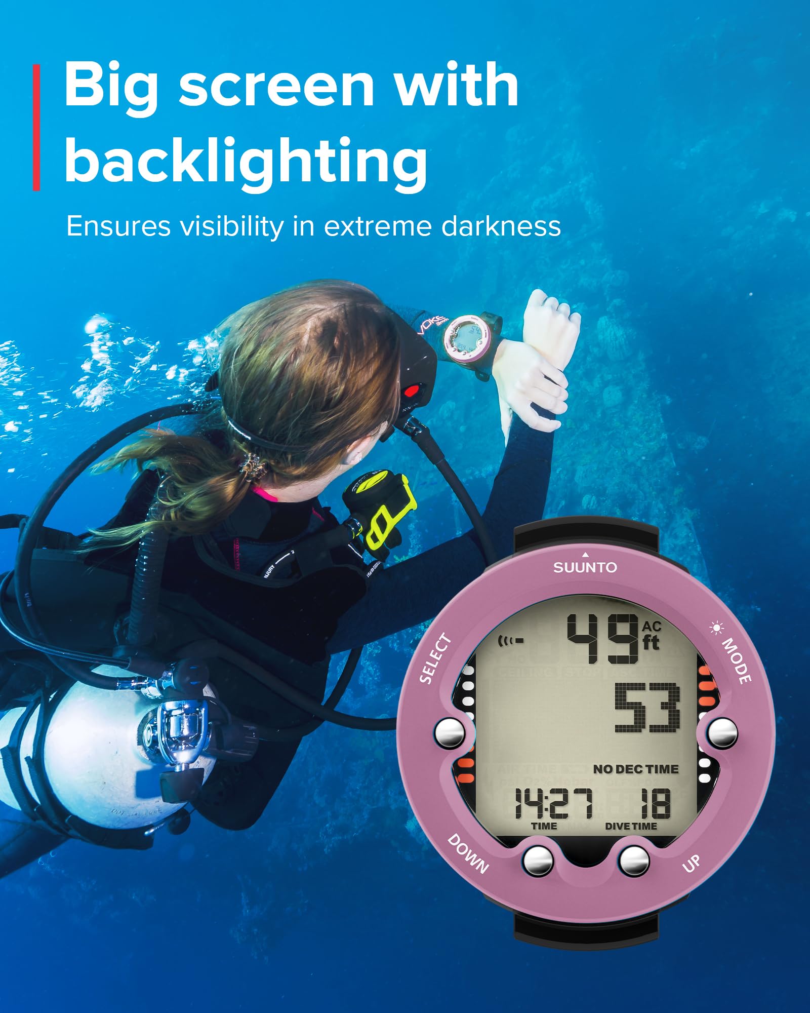SUUNTO Zoop Novo - Ordenador de buceo de muñeca, Wildberry
