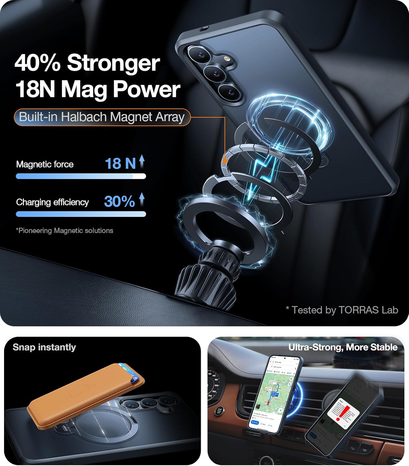 TORRAS 360°Spin Magnetic Stand for Samsung Galaxy S25 Plus Case (2025), Fit for Magsafe Military Grade Shockproof Slim Protective S25+ Plus Case with Kickstand & Ring Holder, Ostand Spin, Black - Image 5