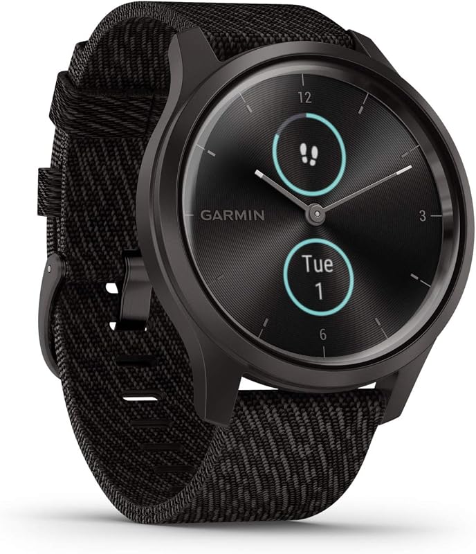 Garmin vívomove Style, Hybrid Smartwatch with Two Hidden Color Displays, Garmin Pay, 42mm Black (Renewed)