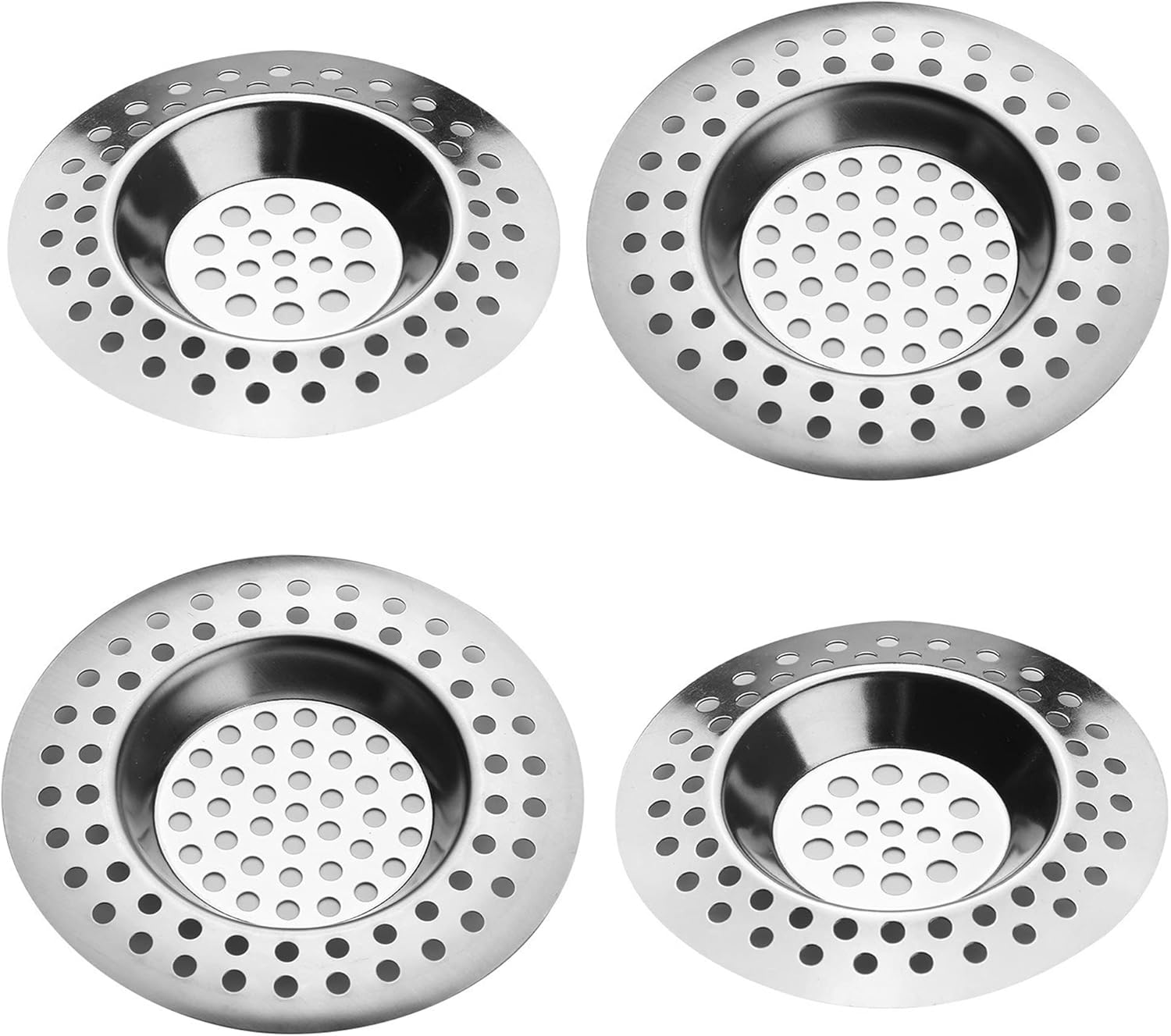 4 Pack Hair Catcher for Shower Drain, Stainless Steel Sink Strainer