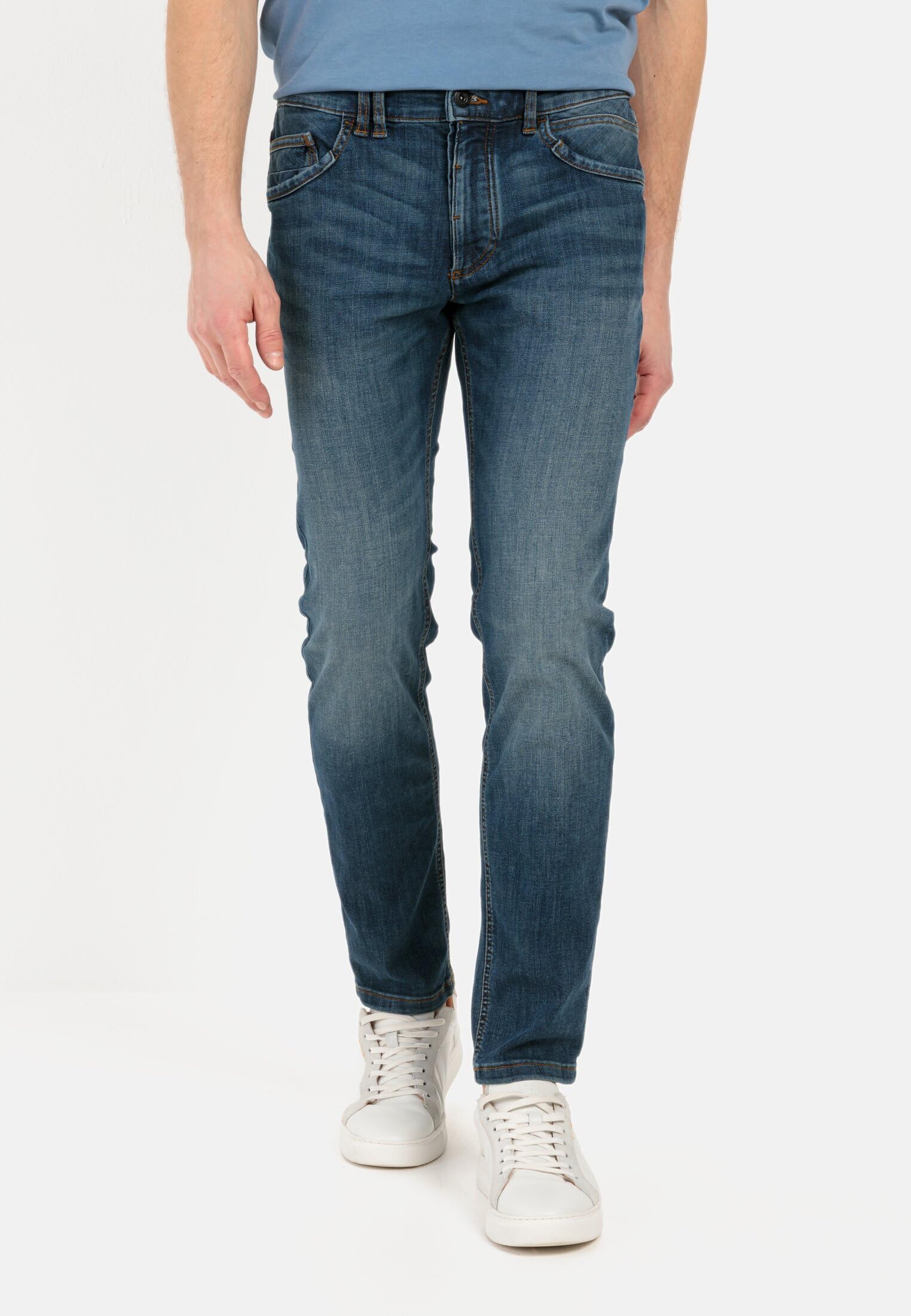 camel active Herren Slim Fit fleXXXactive® Jeans | bequeme Slim Fit Jeans mit Logo-Stick auf einer der Gesäßtaschen als 5-Pocket Hose