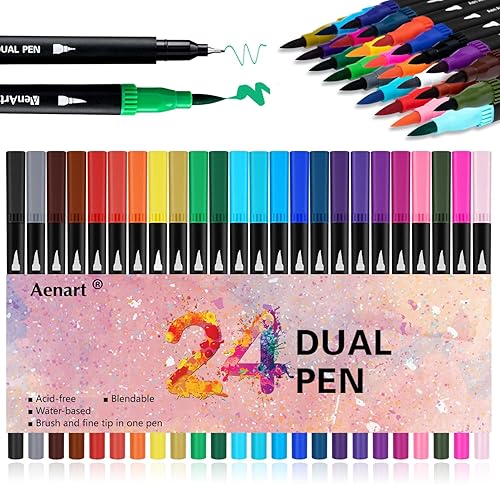 Marcadores artísticos de punta doble, bolígrafos de punta fina y marcadores de colores para niños, adultos, libros de colorear, planificador,