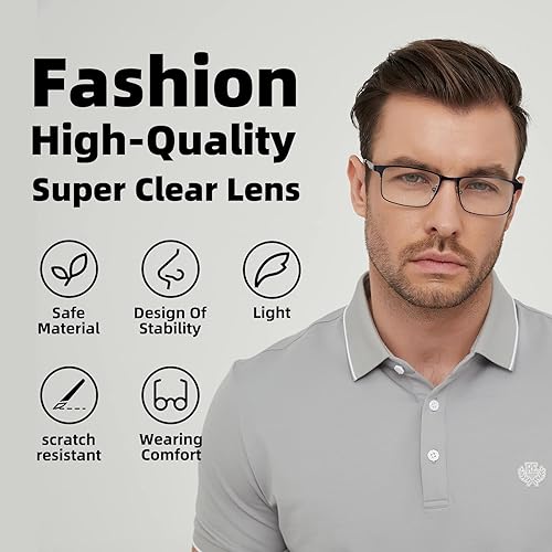 Miniatura 6 de Paquete de 6 lentes de lectura con luz azul para hombres y mujeres, ligeros, con bisagra de resorte de metal, antifatiga ocular