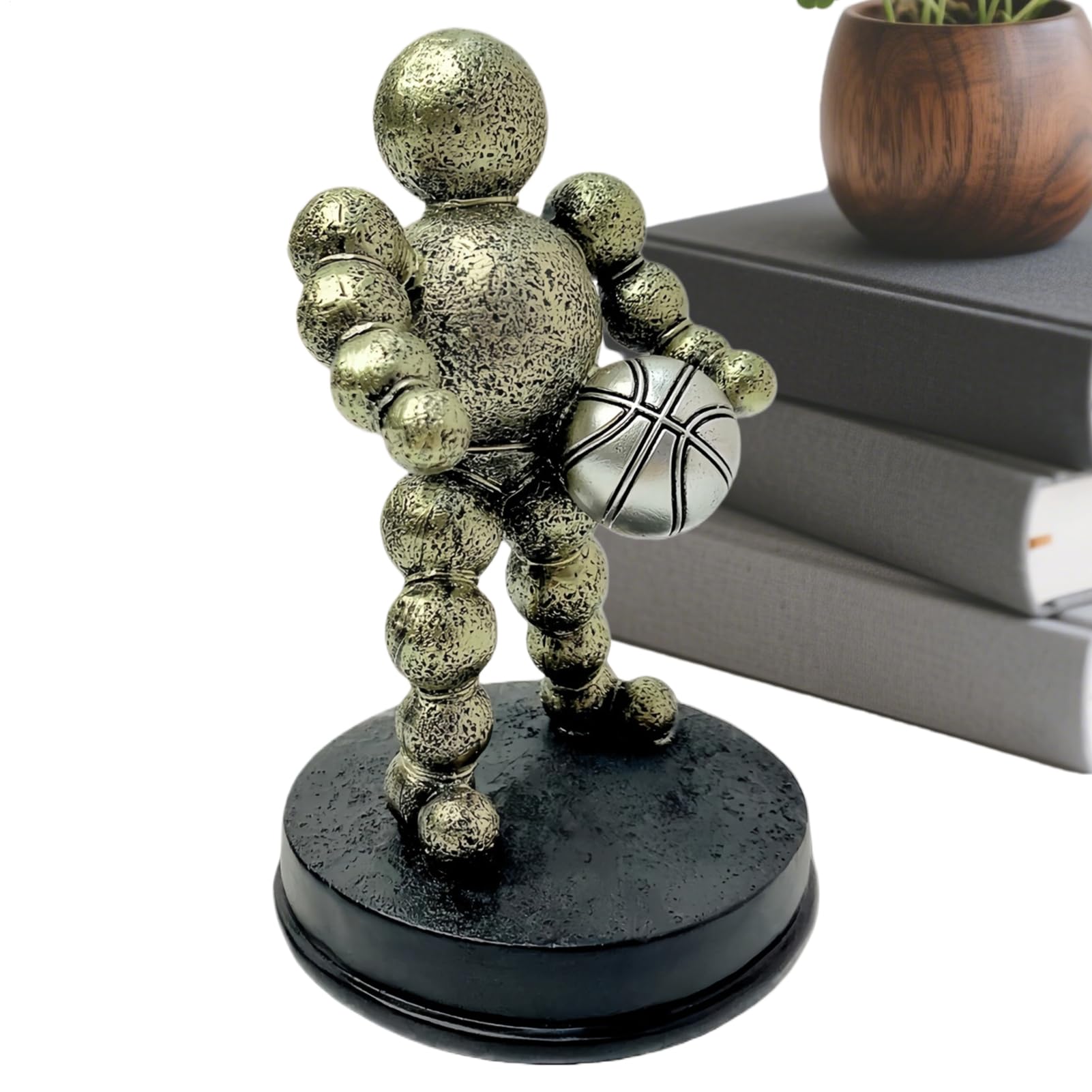 Statue de ballon sport de table : sculpture abstraite pour bureau et salon