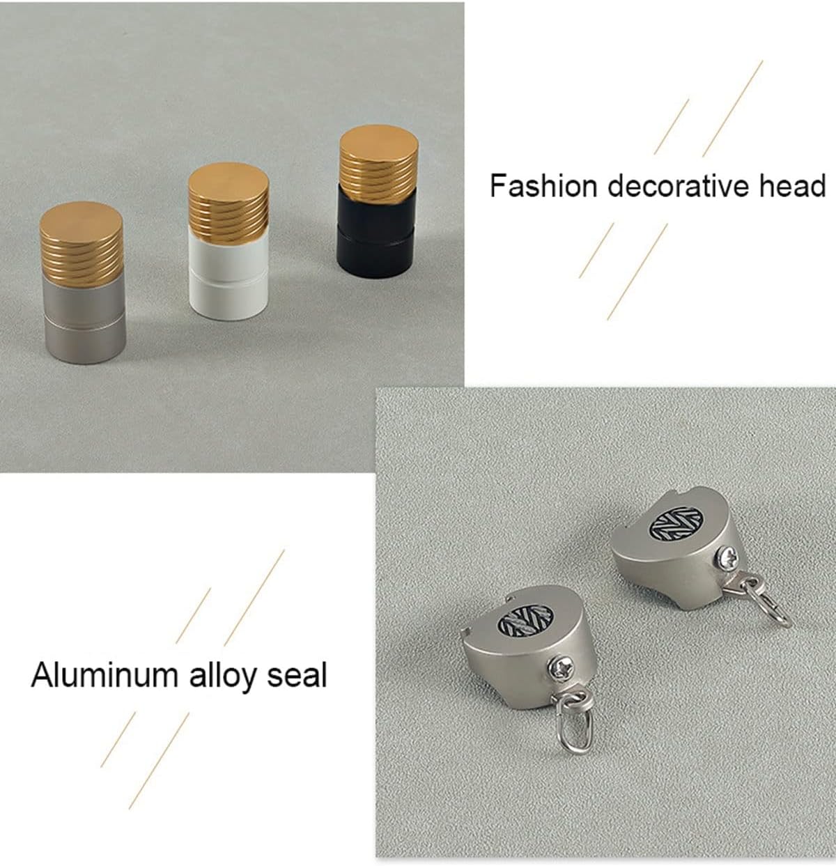 Heavy Duty Champagne Curtain Rods - Ceiling or Wall Mount Room Dividers, Adjustable Curtain Track Rail for Stylish Home Décor and Space Management