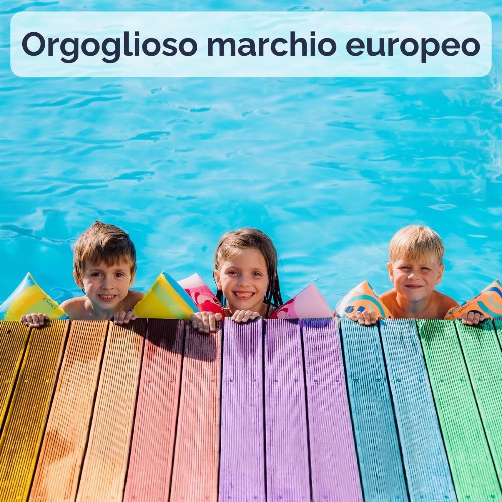Limmys Braccioli da Nuoto per Bambini per Età 1–6 Anni – Vestibilità Antiscivolo, Certificato di Sicurezza, Ipoallergenico, Gonfiaggio Facile, Extra Resistente, Morbido & Confortevole