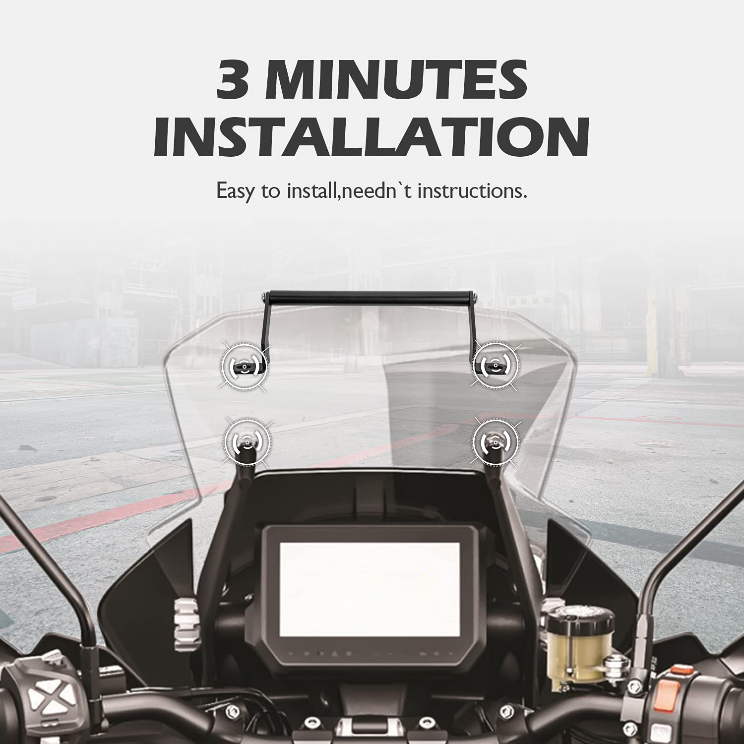 TAZGANTAX Support Navigation GPS Moto Acier Noir - Compatible KTM 1290 Super Adventure 2018-2023