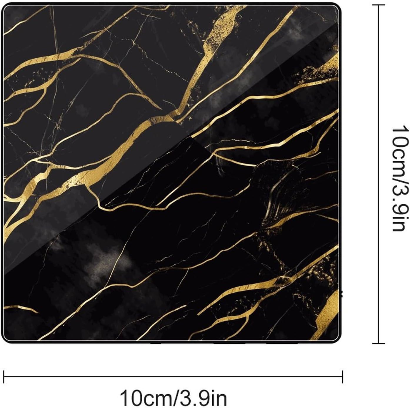 Black and Gold Marble Texture Music Refrigerator Sticker image 2