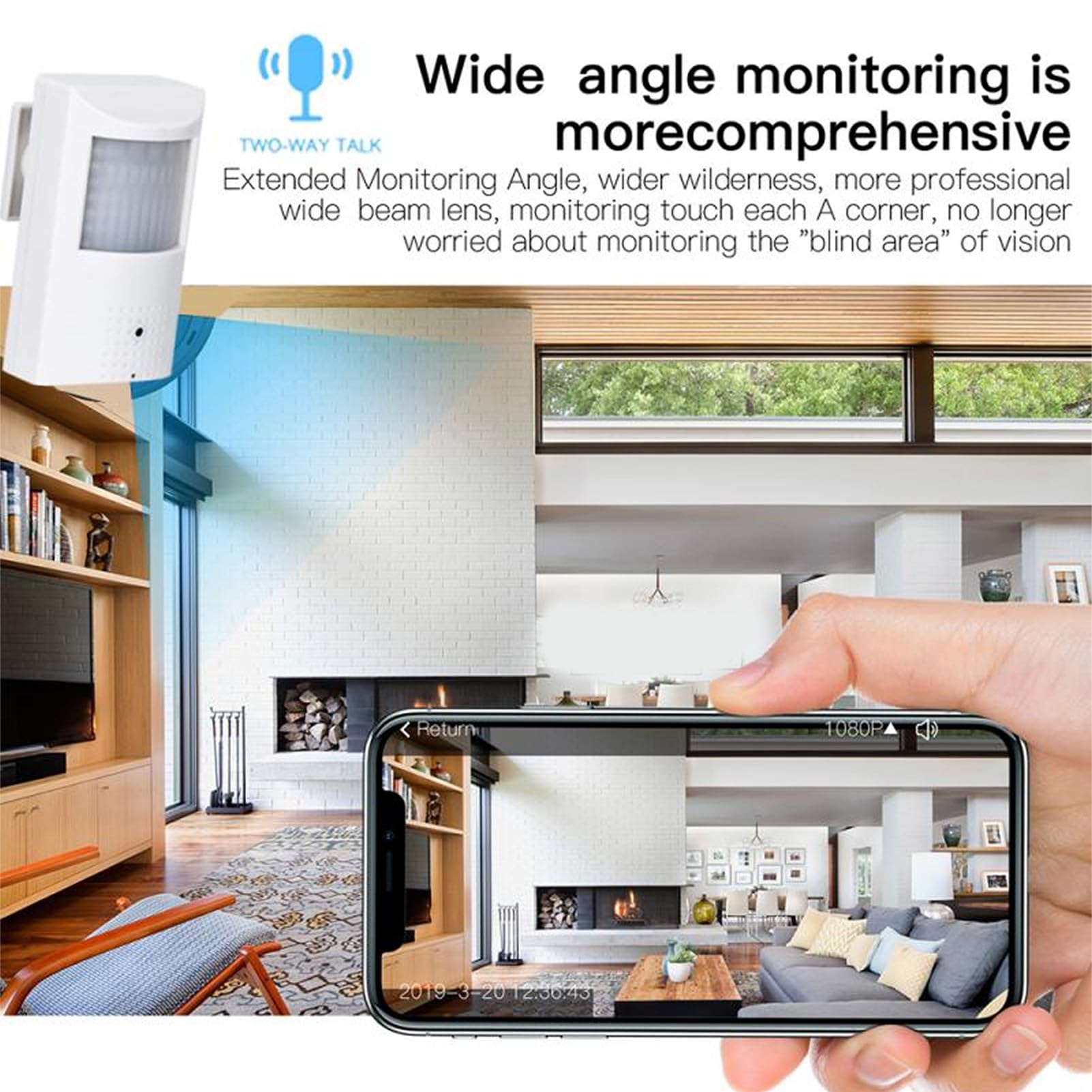 Kamera bezpieczeństwa WiFi, kamera 1080p Ultra HD 5MP kamera monitorująca na podczerwień kamera bezpieczeństwa wifi do salonu biura