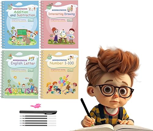 CosyCorner Libro mágico de escritura para niños, divertido libro de ejercicios de práctica de escritura a mano, actividades de rastreo, aprendizaje