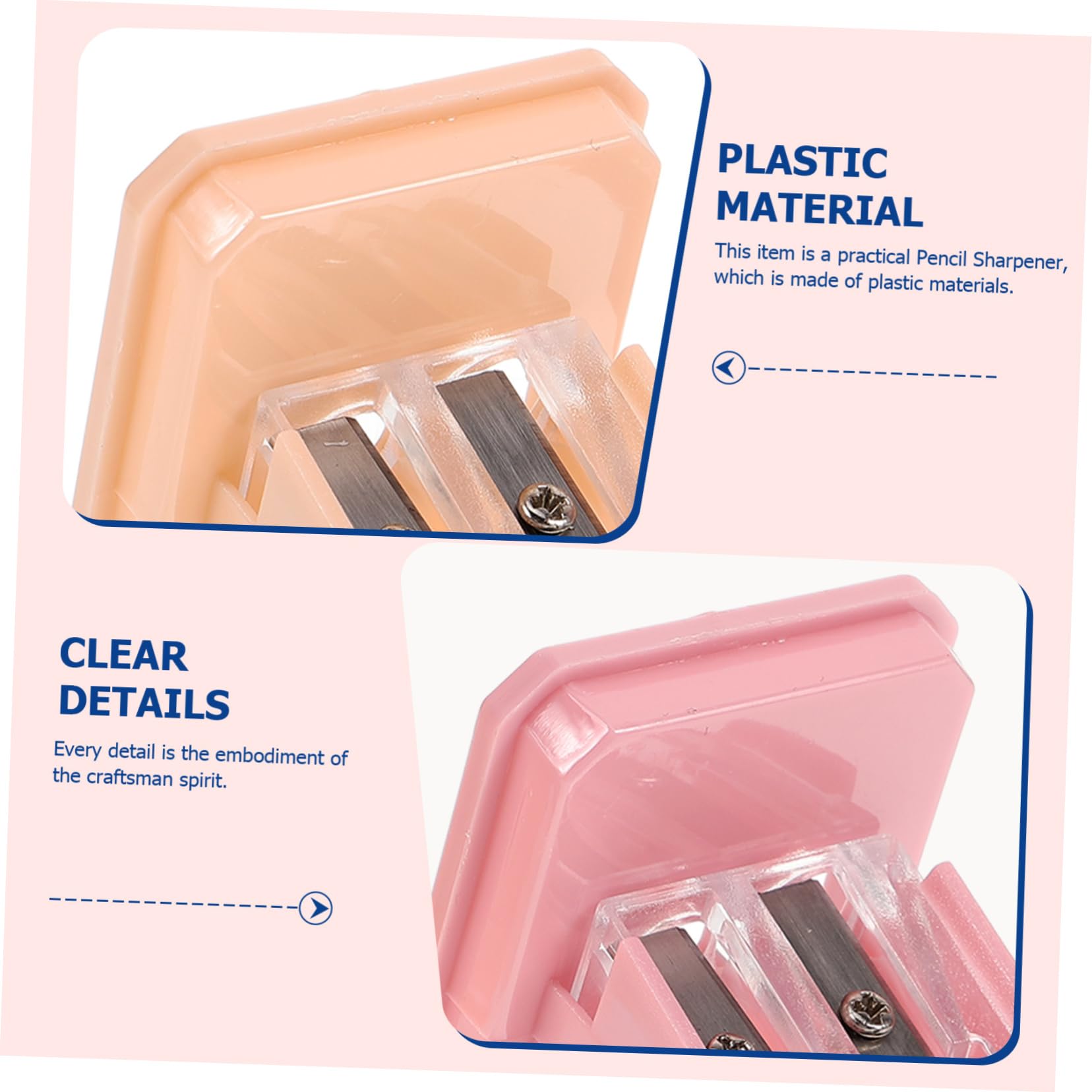 Taille-crayons et Design Créatif pour Garçon et Filles 2pcs en Plastique Double Trou, Opération Manuelle pour L'école et Fournitures Scolaires