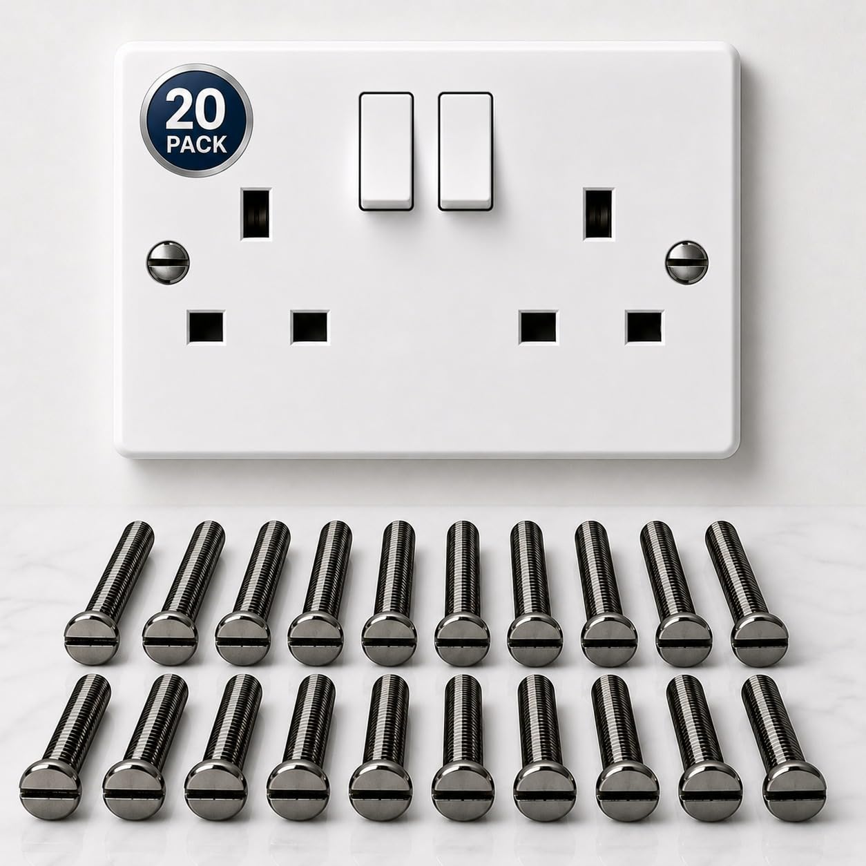 M3.5 Electrical Socket Screws | 40, 50 & 75mm | 10/20 Pack | Black Nickel Plated| Raised Head (20pk)