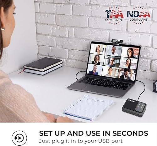 Miniatura 6 de Altavoz AVerMedia AS311 AI Supresión de ruido alimentada por AI, recolección de voz mejorada, enchufe y juego USB, fácil configuración, micrófono de