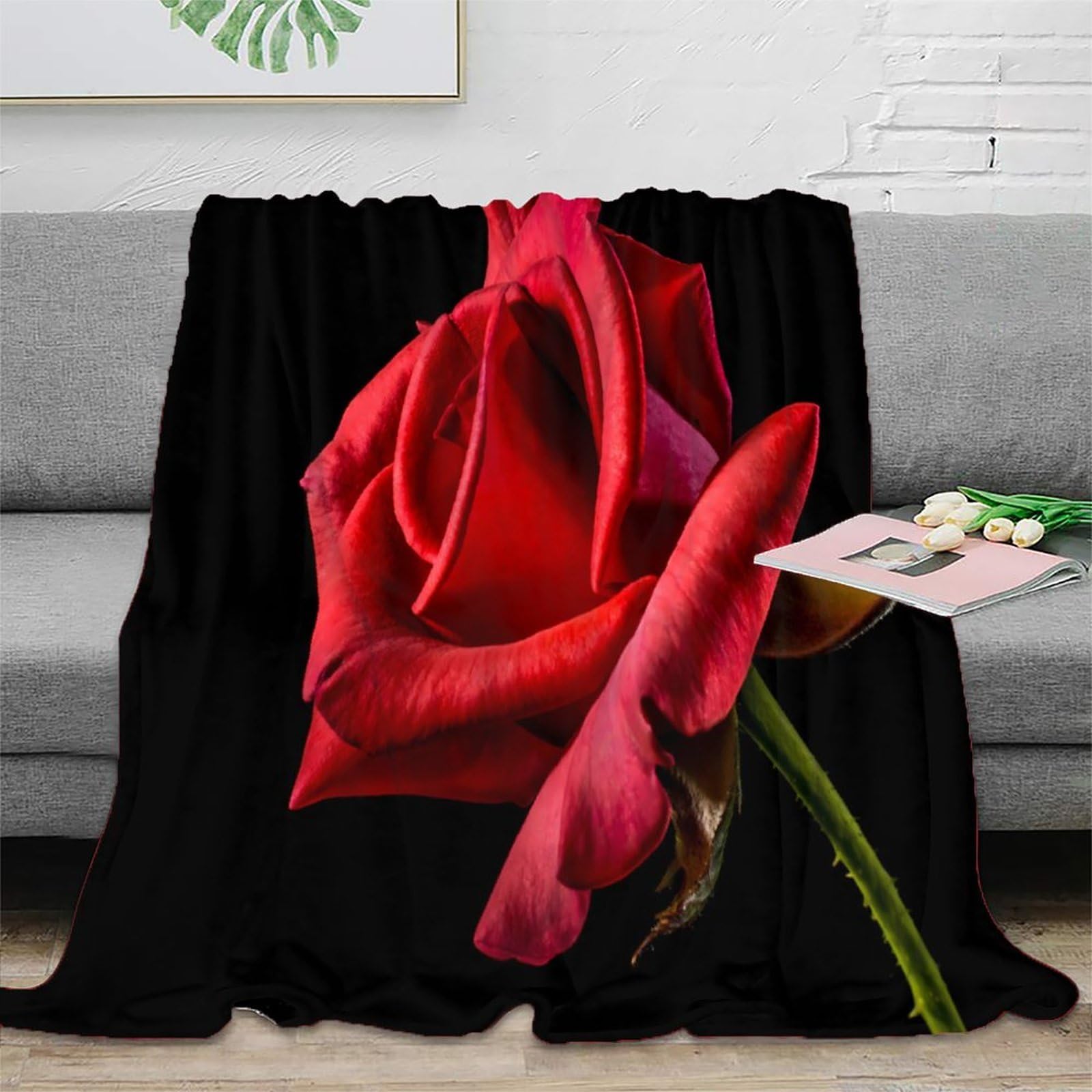 Plaid de voyage microfibre rose 3D 150x200cm pour camping