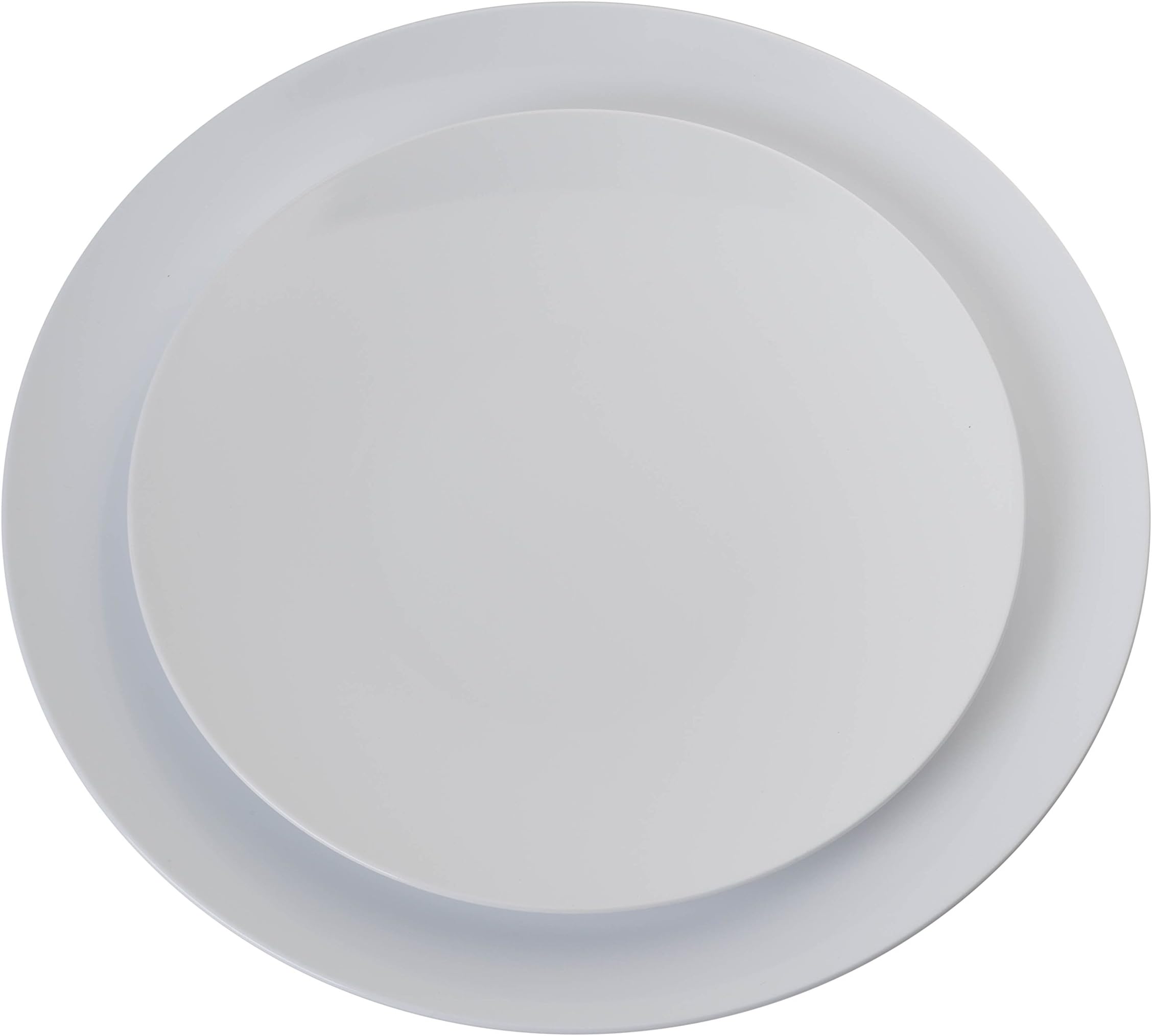 Trendables40 - Pack Combo Premium Trend White Disposable Plastic Plates, Food Grade Elegant Plastic Dinner Plates Includes: 20 x 10.25" Dinner Plates & 20 x 8" Salad/Desset Plates