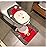 HESHIFENG. party & accessories Christmas Snowman Santa Deer Toilet Seat Cover and Rug Set Red Christmas Decorations Bathroom (Santa Claus)