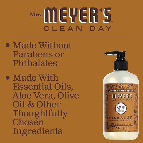 Miniatura 4 de MRS. MEYER'S CLEAN DAY Jabón de manos, especias de bellota, hecho con aceites esenciales, 12.5 onzas, paquete de 3