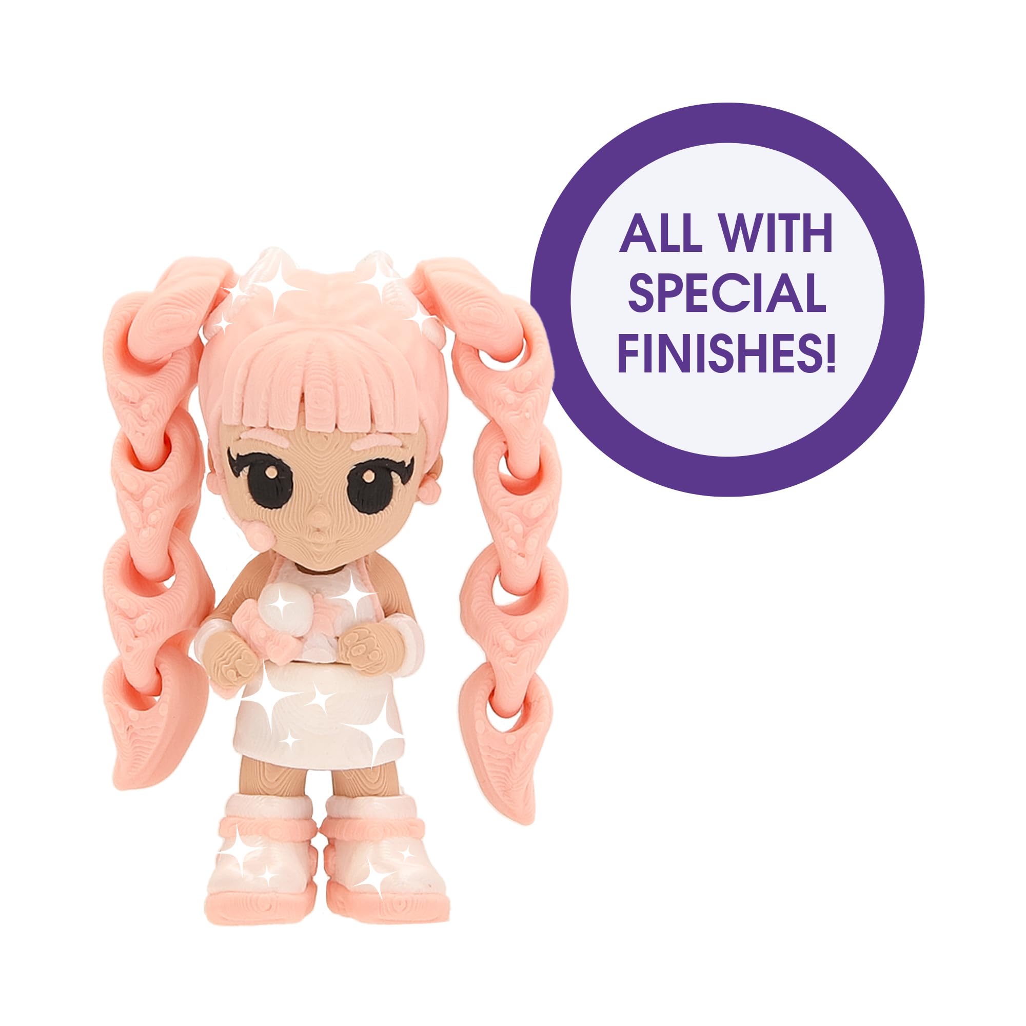 K-POP IDOL PALZ 3D Pack de 3 Yura, Nari, Yuni Figuras Coleccionables Altamente Articuladas con Cabello Intercambiable Juguete para Niños a Partir de 3 Años