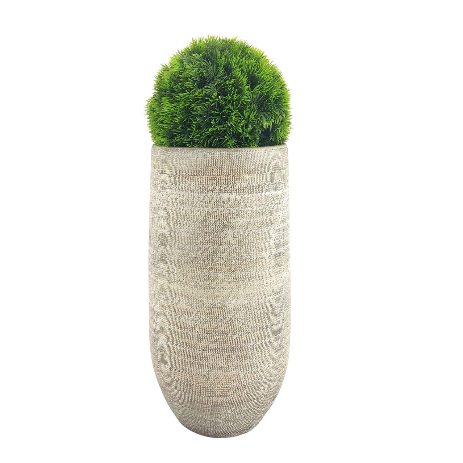 Bodenvase Tokio 50cm - leicht konisch, Graubraun, Keramik, Ø25cm, CreaFlor Home