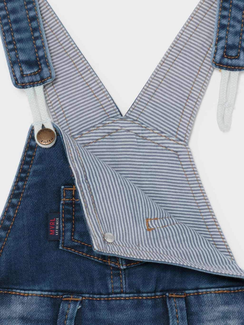 Mayoral Salopette Corto Soft Jeans per Bimbo 1664, Jeans