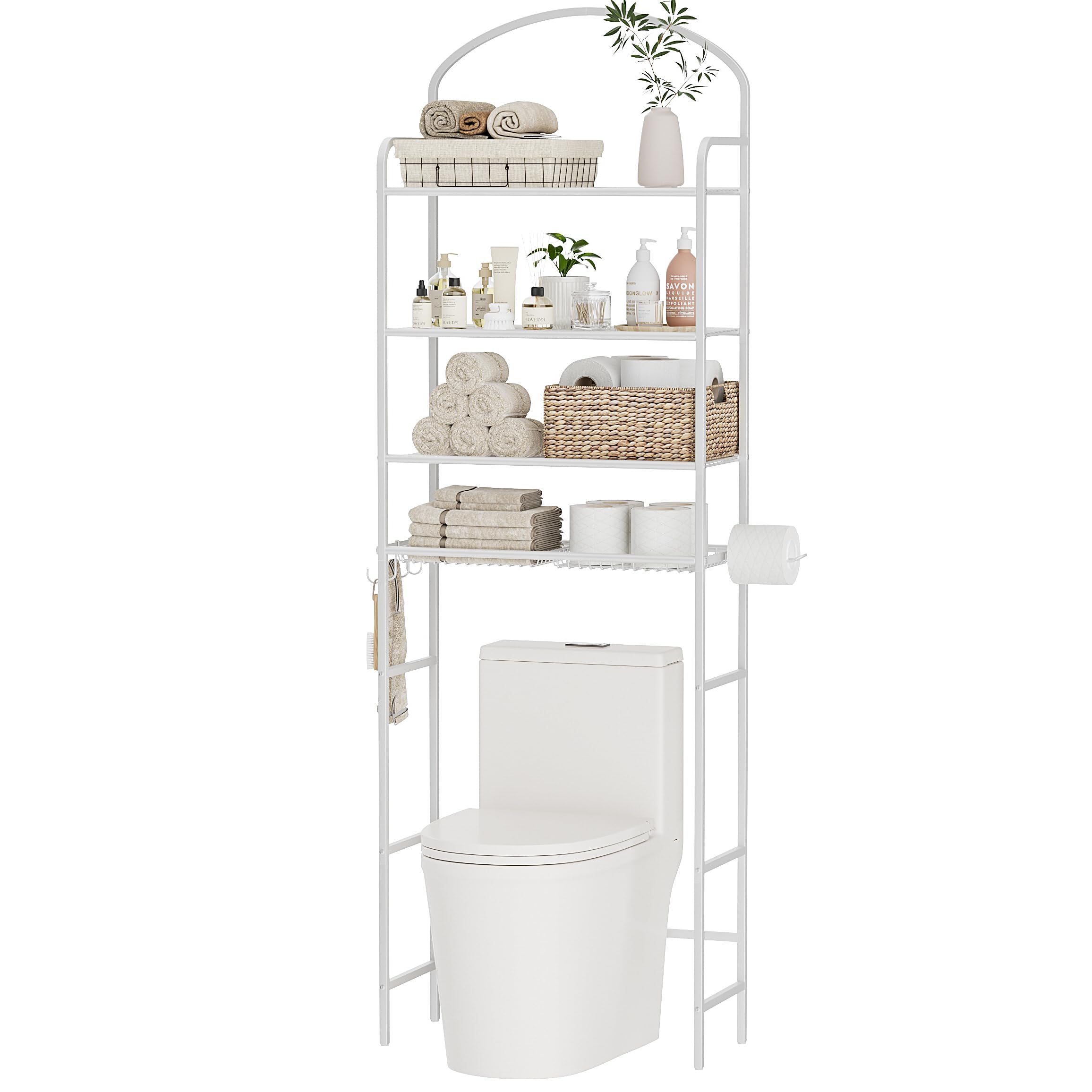 Cerlyunzan 4-Tier Over The Toilet Storage in White