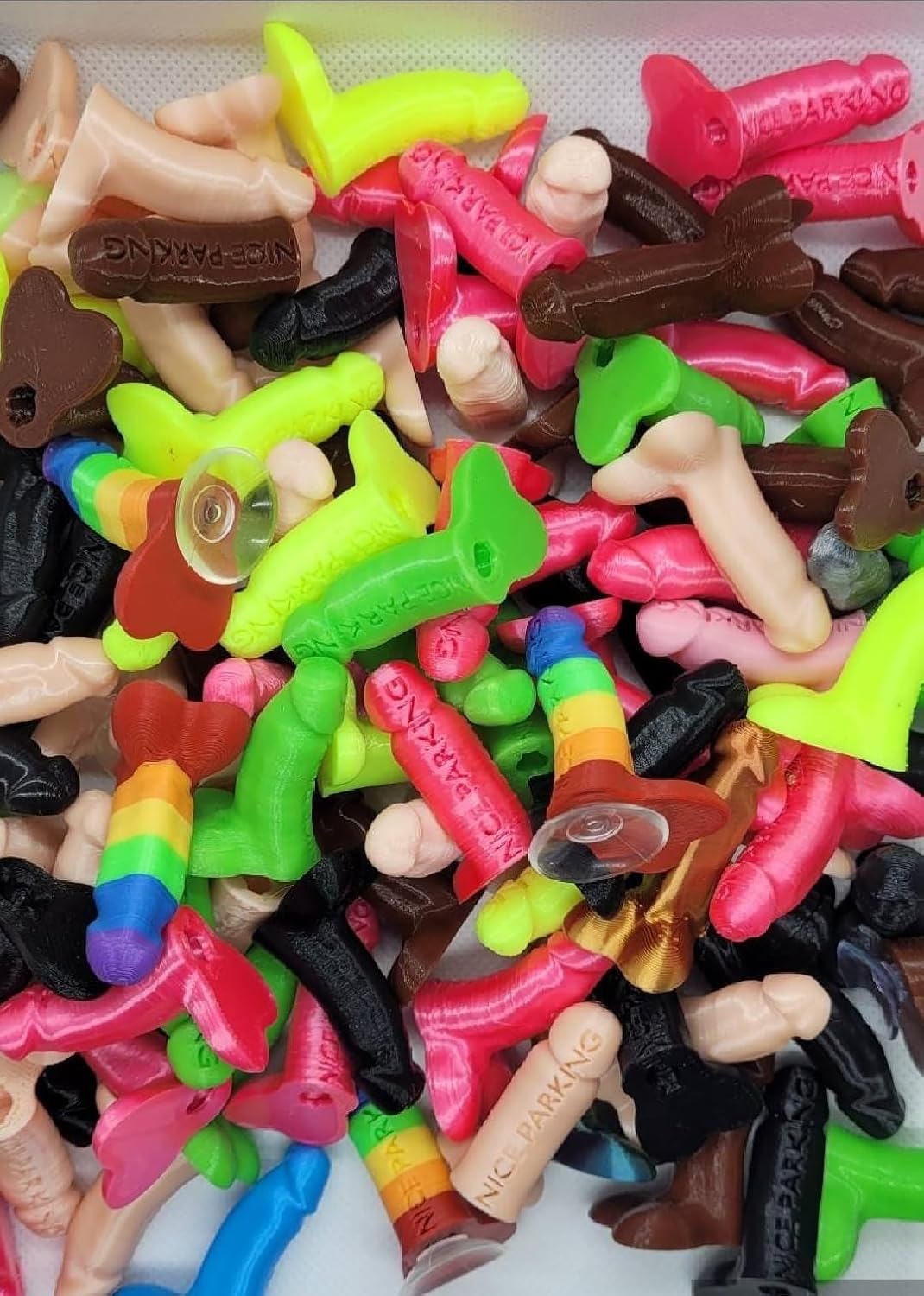 Nice Parking Engraved Mini Pranks with Suction Cups - Gag Prank Gift Car Accessory for Bad Parking - Random Colors (50 Pack)