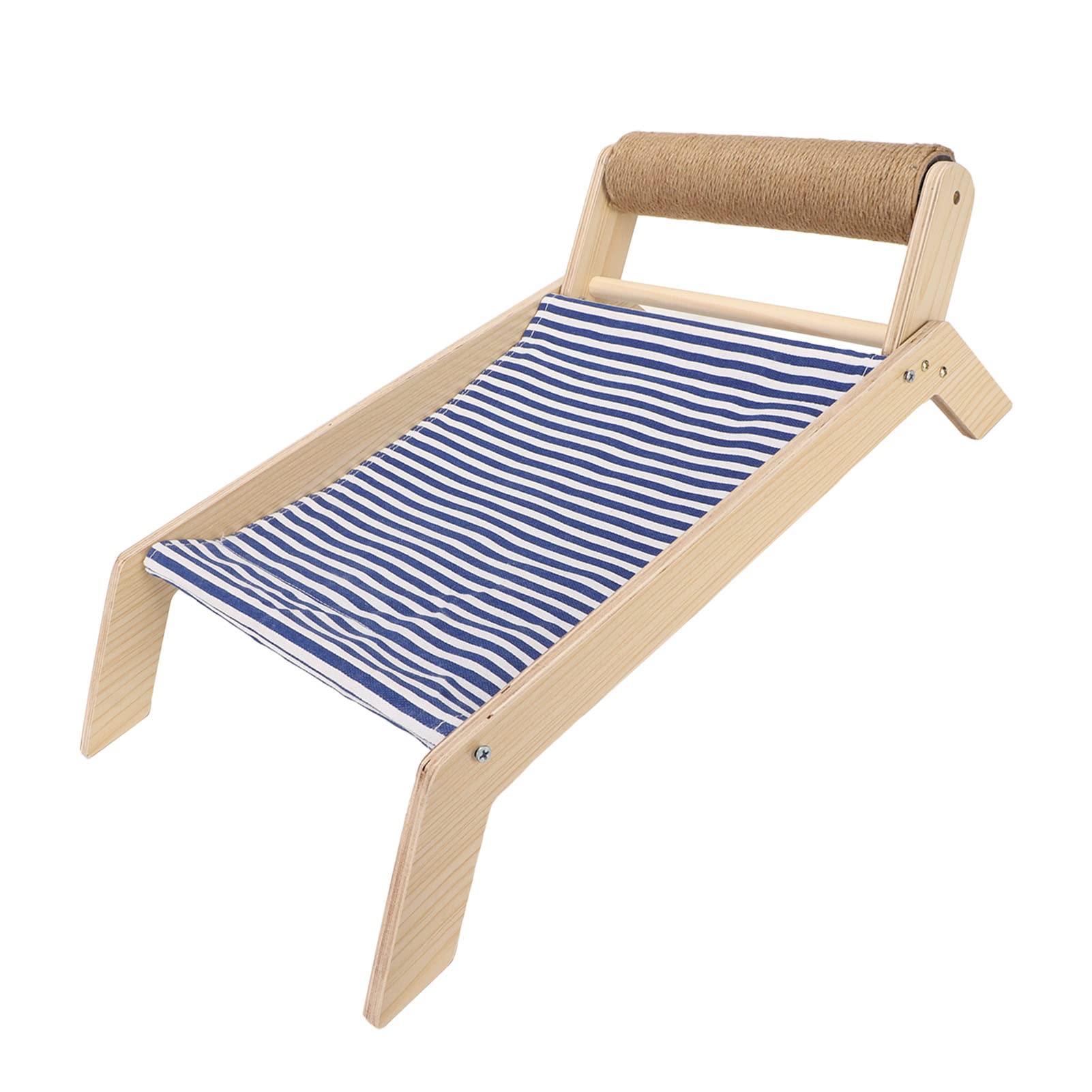 Lettino Tiragraffi per Gatti in Sisal, Amaca per Gatti per Tiragraffi, Lettino da Esterno Raffreddante Elevato per Gatti in Legno, Mobili per Gatti in Legno per Tiragraffi (Beach Sisal Roller Bed)