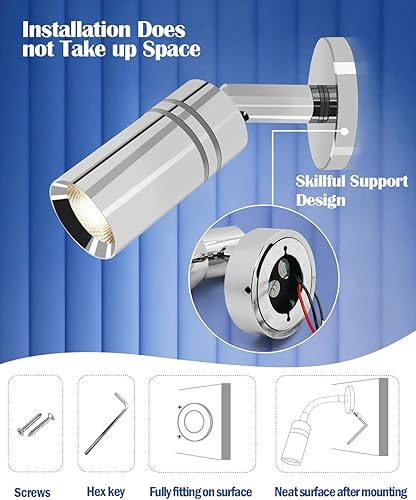 Miniatura 6 de Lámpara de lectura de 12 V con puerto USB para casa rodante con regulador de intensidad e interruptor táctil sensible integrado,lámpara de 3 W con