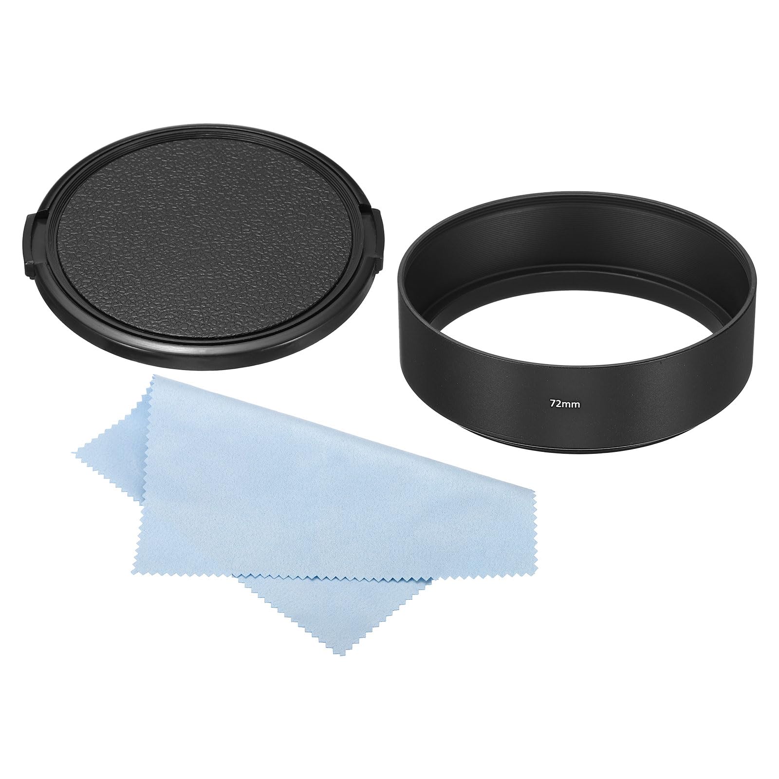 PATIKIL 72mm Lens Hood, Standard Focus Frosted Surface Anti-Reflective Inside Hood with Cap and Cleaning Cloth for Camera Lens, Black for Nikon, for