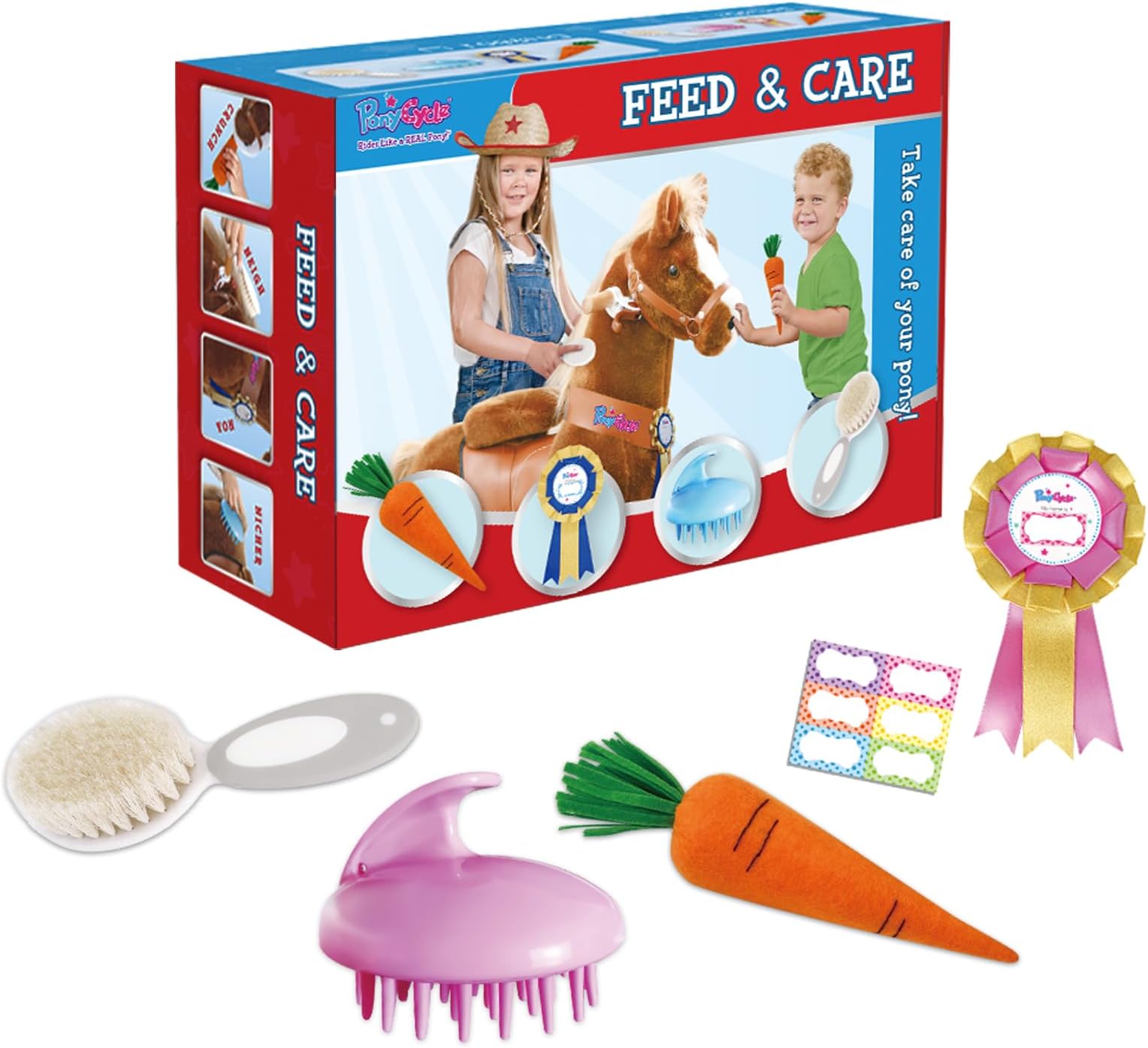 PonyCycle Unicorn Grooming Kit, 5-Pc Feed & Care Set, Model Y/U/E