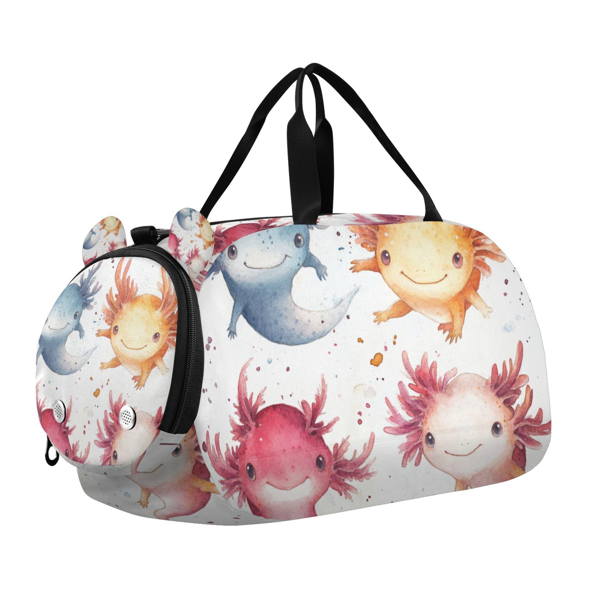 Glaphy Cartoon Duffle Bag for Toddler Boys Girls, Gym Sports Bag with Shoe Compartments, Kids Travel Overnight Weekender Shoulder Bag