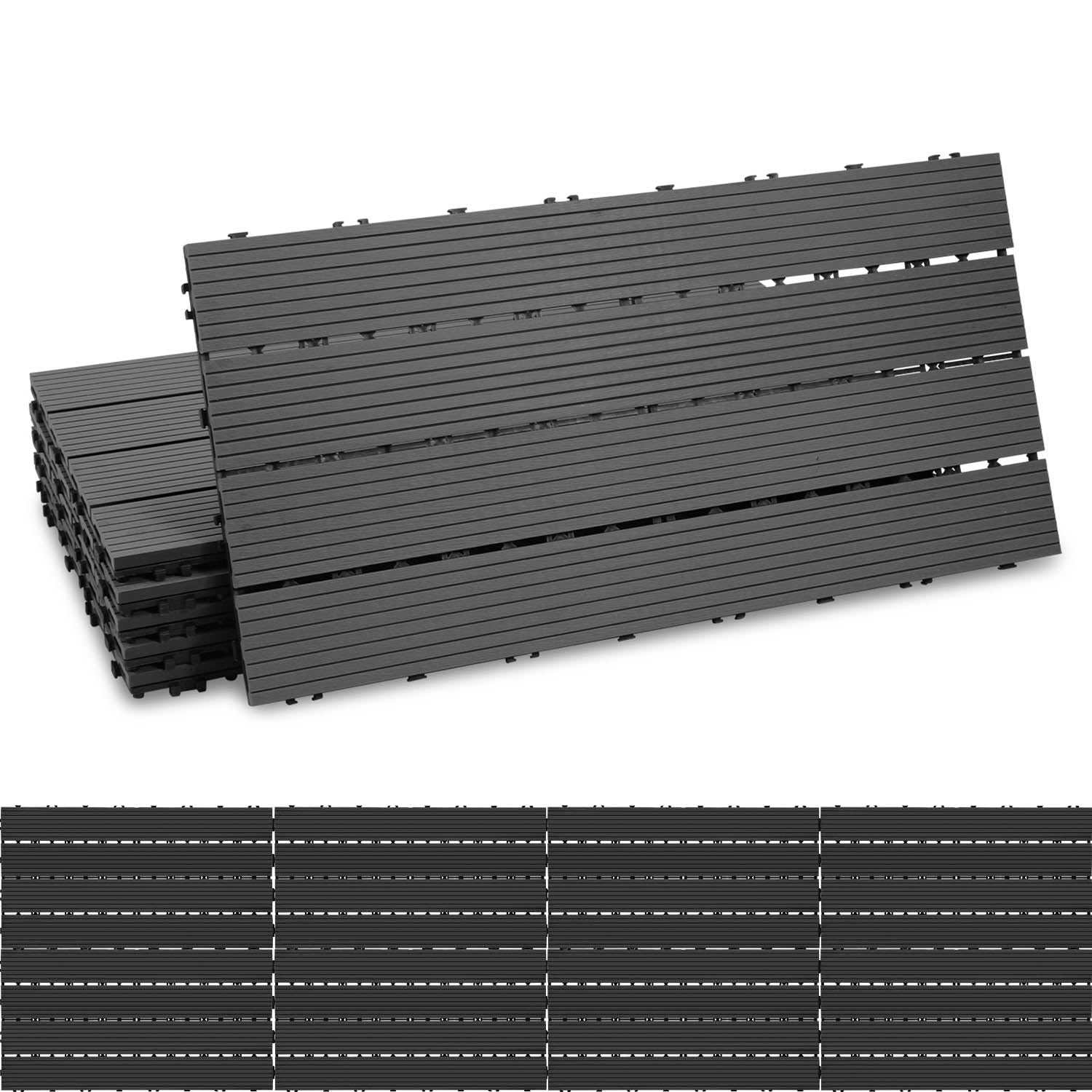 Pavimentazione Esterna In WPC 30x60cm - 18 Piastrelle Marroni Antiscivolo - Foto 10