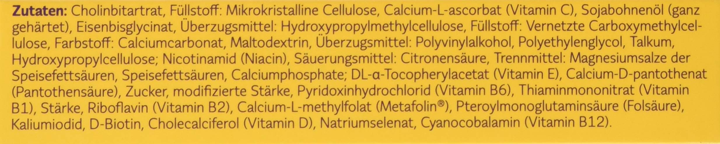 Femibion 1 Frühschwangerschaft, Tägliches Nahrungsergänzungsmittel für SSW 1-12, mit Cholin, Folsäure, Metafolin, 4-Wochen-Pack, 28 Stück