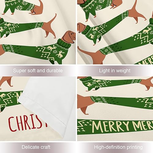 Miniatura 4 de Shrahala Tapiz verde de Navidad para pared, bonito tapiz grande para colgar en la pared, de fibra de poliéster, dobladillo blanco alrededor para