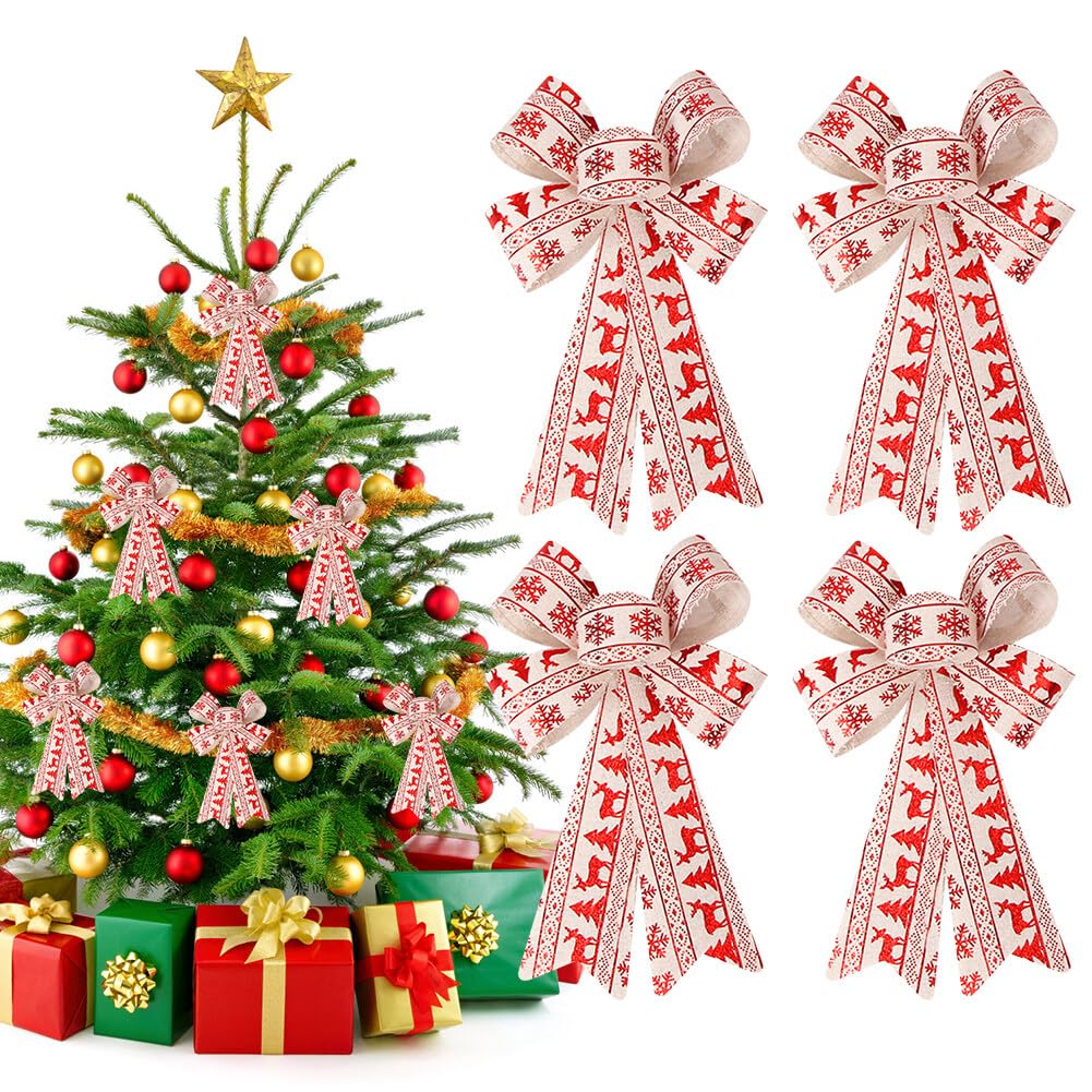 Amazon.com: PHEZEN 4PCS Large Christmas Wreath Bow, 25CM Snowflake Small Bell Print Christmas Decoration Bow for Christmas Tree Wreath Window Room Party Home Ornaments Type 5 : Home & Kitchen amazon-com-phezen-4pcs-large-christmas-wreath-bow-25cm-snowflake-small-bell-print-christmas-decoration-bow-for-christmas-tree-wreath-window-room-party-home-ornaments-type-5-home-kitchen