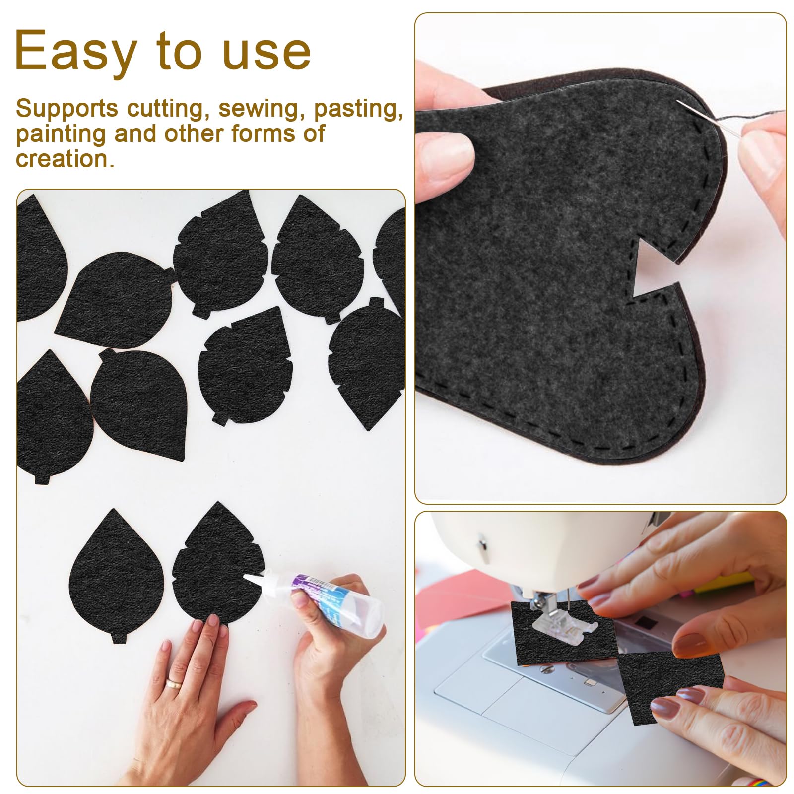 POFIBO Rouleau Feutrine 40 Cm X 250 Cm X 3 Mm – Tissu Feutre Au Mètre Noir Pour DIY, Couture, Protection Meubles, Sacs Et Artisanat