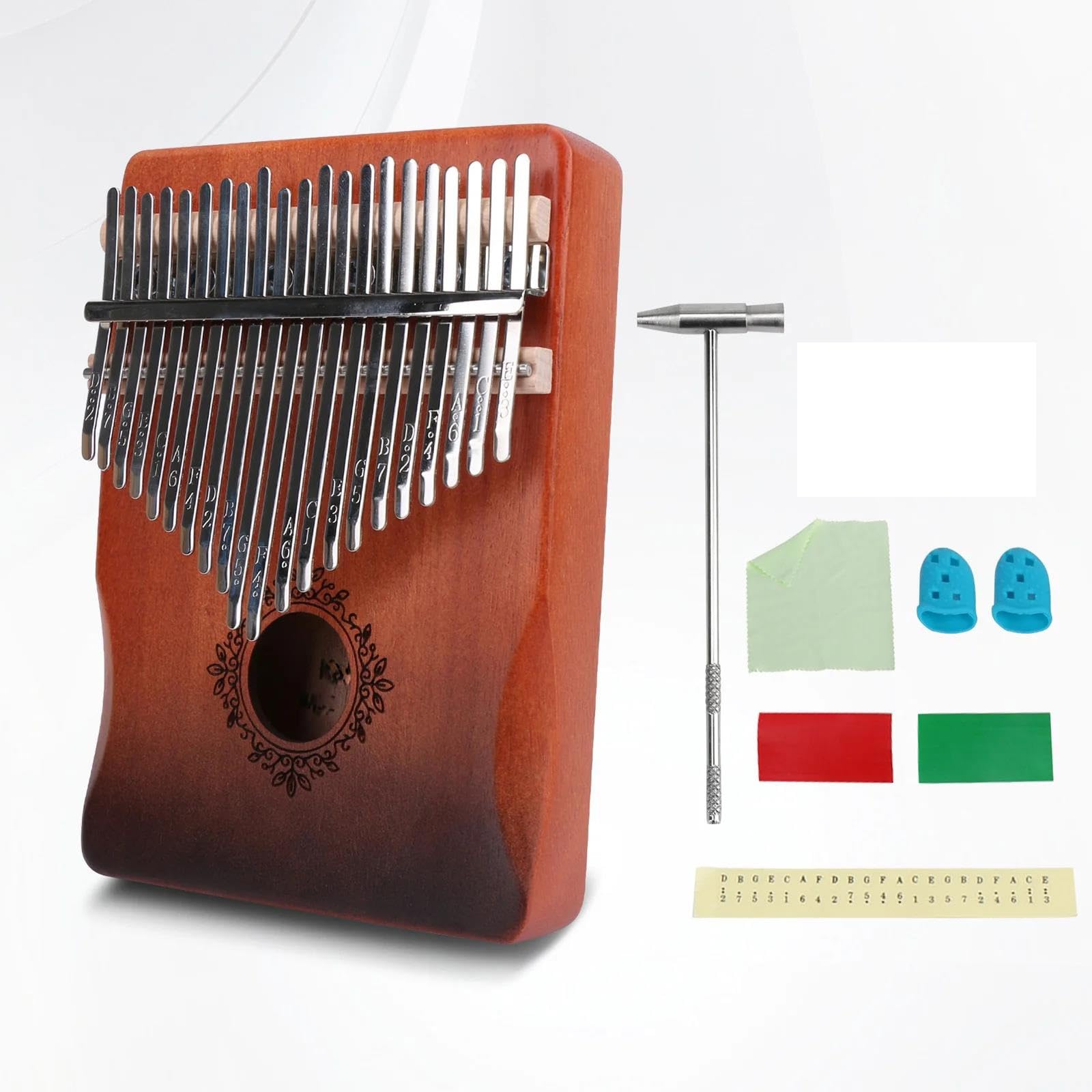 Kalimba 21 Klawiszowy Ergonomiczny Kalimba Z Regulacją Kciuka Przenośny Fortepian W Stylu Vintage Z Regulacją Młoteczkową