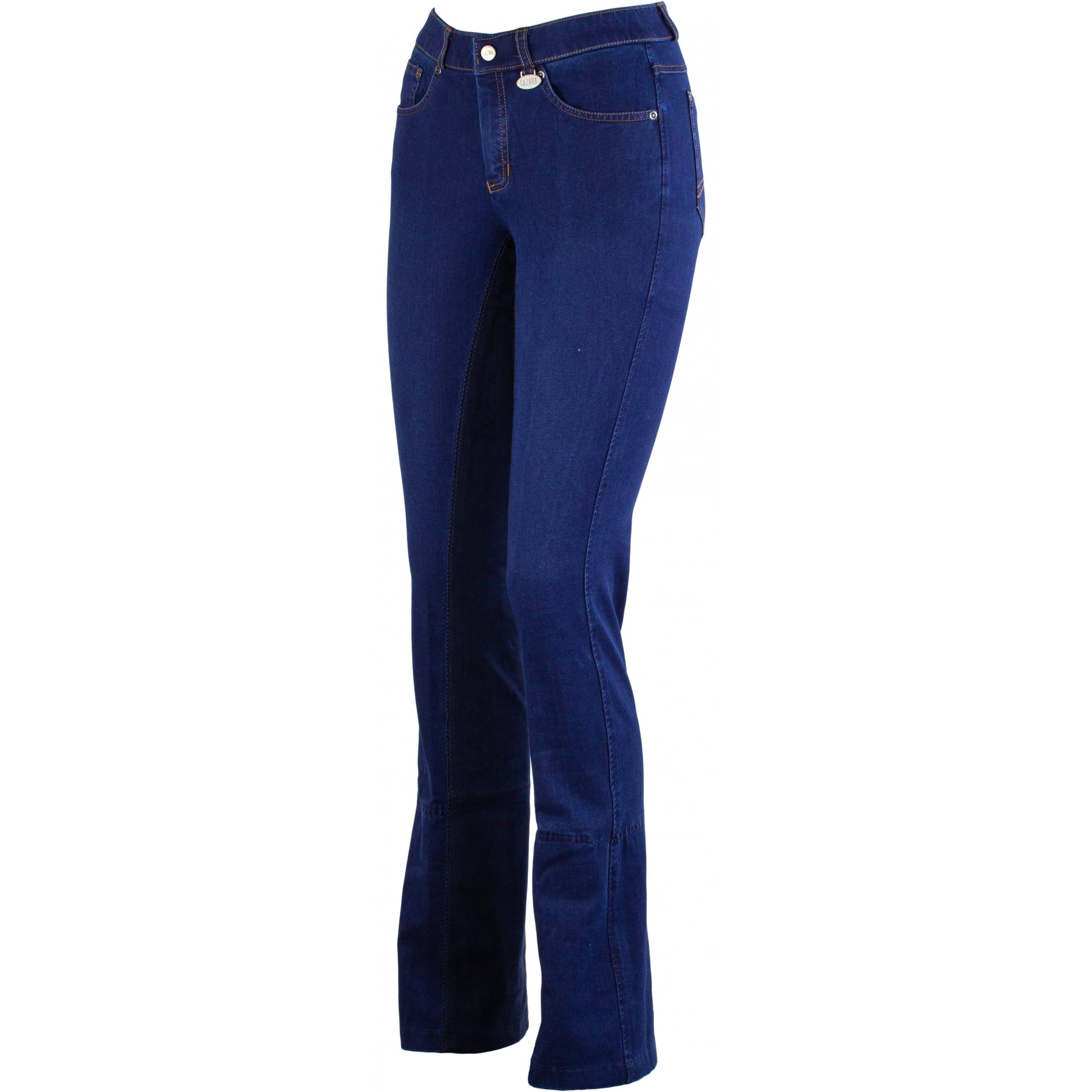 Lazura - Jodhpur Reithose für Damen Dina | Denim Reitjeans mit Vollbesatz | atmungsaktive & elastische Vollbesatzreithose | Jeans-Reithose mit 5 Taschen | Reiterhose in 3 Farben | Größe 36-46
