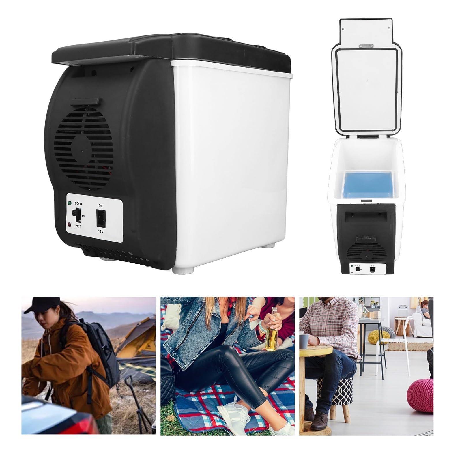 Refrigerador portátil for medicamentos de 12 V y 37 W for Coche, 6 L, silencioso, for cosméticos y Alimentos.