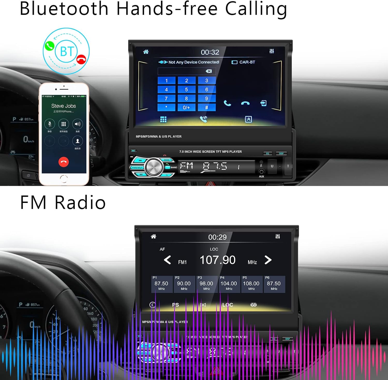 60% оƒƒ Dіѕсоunt Podofo Single Din Touchscreen Car Stereo with Apple Carplay and Android Auto, 7 Inch Bluetooth Flip Out Head Unit with Mirror Link for Android/iOS FM Radio USB TF SWC AUX-in + Backup Camera Hоlіdау Dеаlѕ 🛒 Podofo Single Din Touchscreen Car Stereo with Apple Carplay and Android Auto, 7 Inch Bluetooth Flip Out Head Unit with Mirror Link for Android/iOS FM Radio USB TF SWC AUX-in + Backup Camera