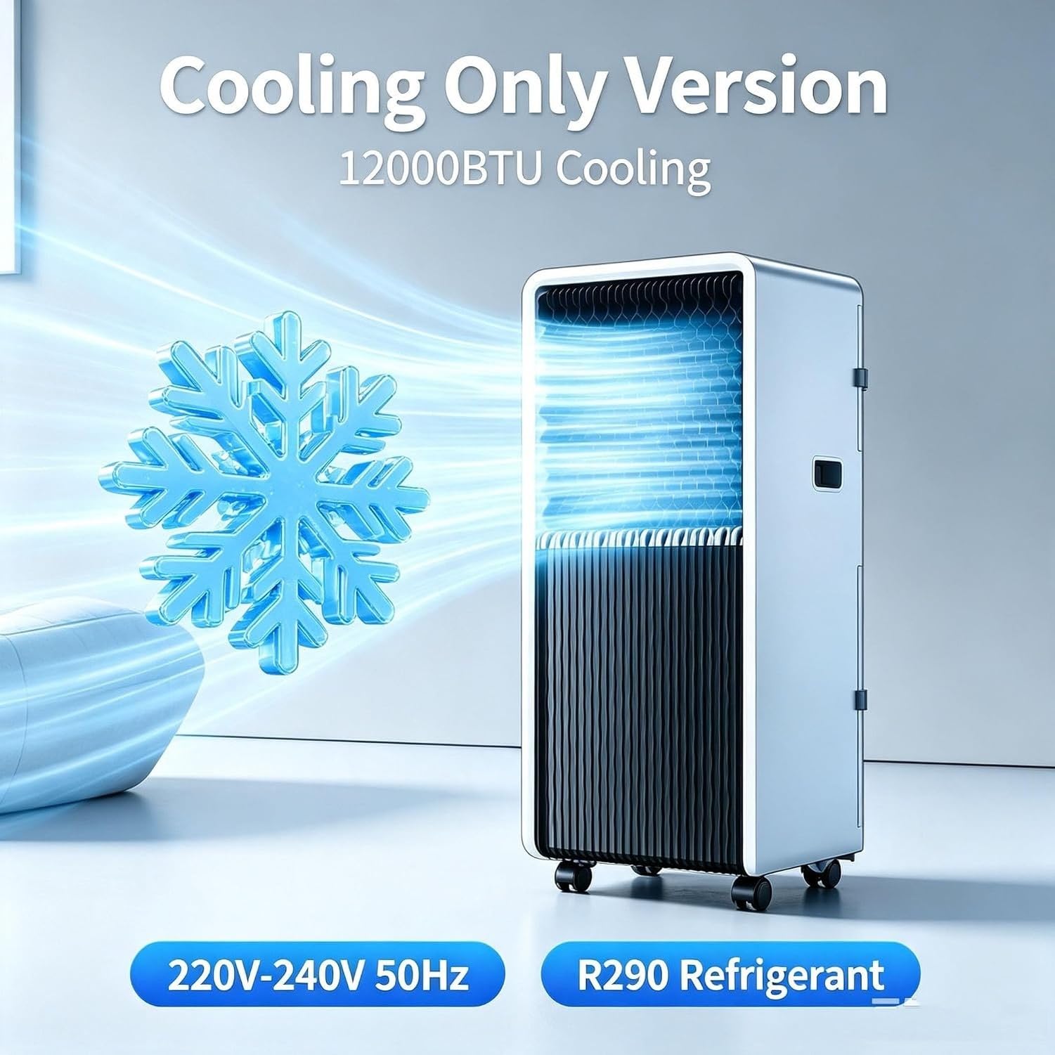 Aire Acondicionado Portátil 14000 BTU Frio y Calor 2 en 1, Unidad de Enfriamiento con Ruedas para Salon y Oficina, Equipo Compacto Auton portatil de Piso, A+12000 BTU, A+12000 BTU