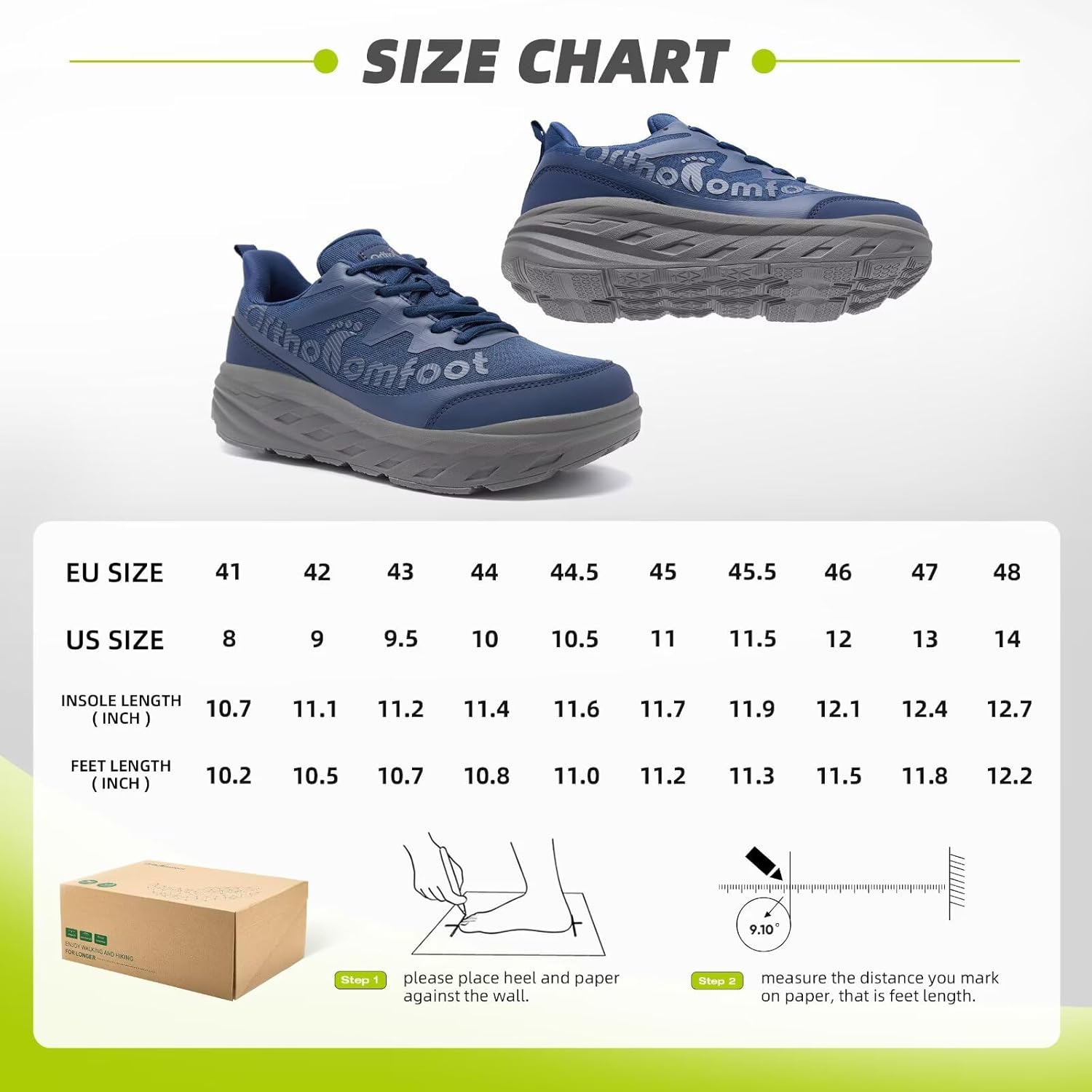 Men's Orthopedic Diabetic Wide Walking Shoes: Wide Toe Box Comfortable Arch Support Plantar Fasciitis Running Sports Sneakers, Casual Flat Feet Swollen Feet Shoes for Foot and Heel Pain Relief - Image 9