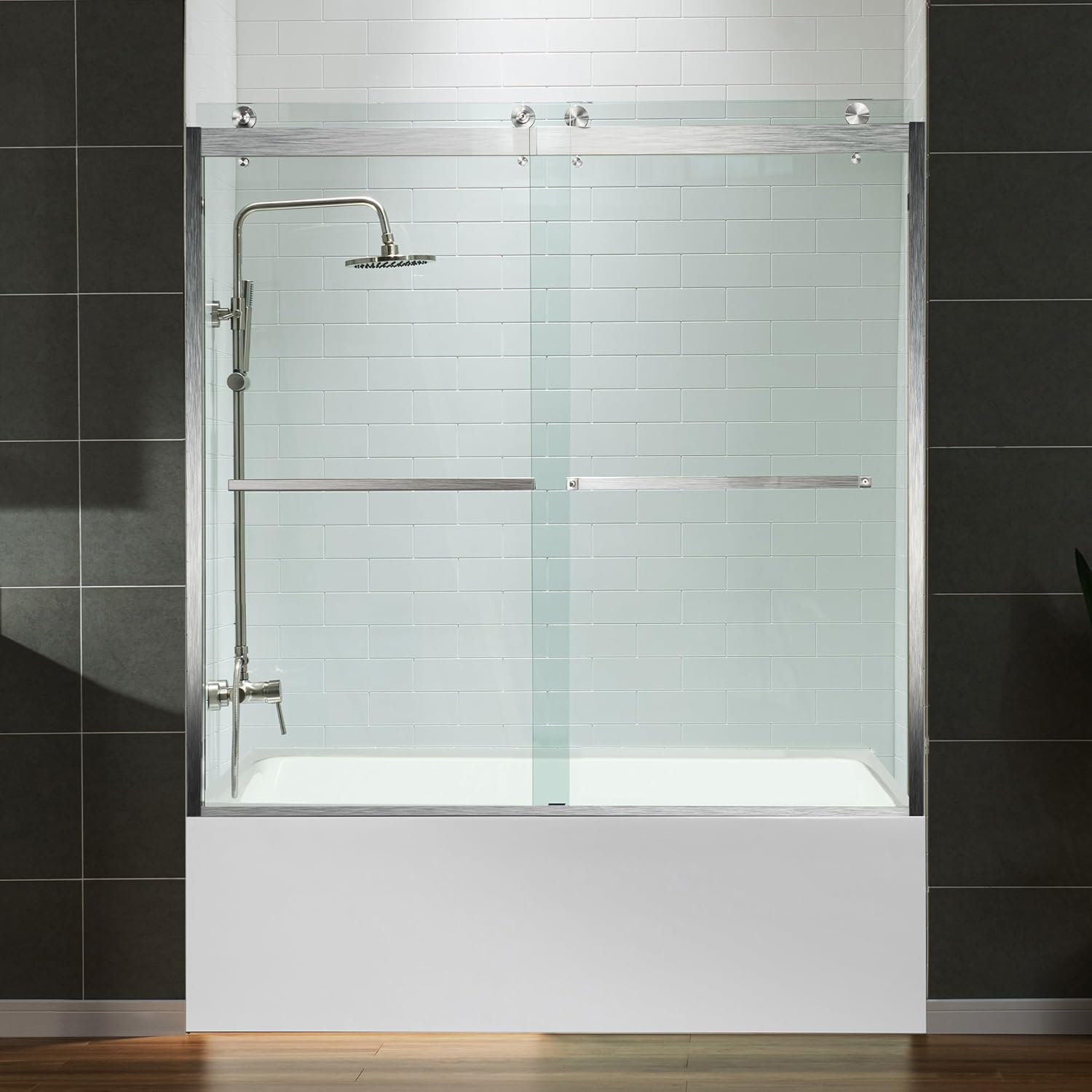WOODBRIDGE Frameless Bathtub Shower Doors 56-60" Width x 62" Height ...