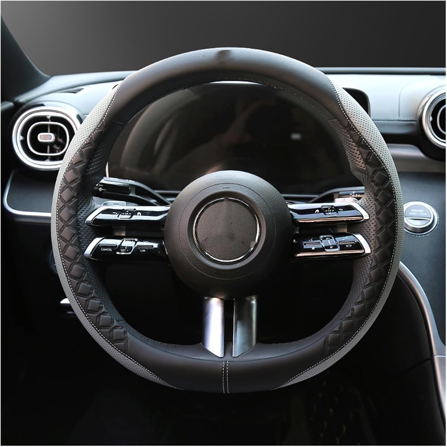 Car Steering Wheel Cover Set Car Steering Wheel Cover Comfortable Leather Fresh and Breathable Car Interior (Color : 3#)